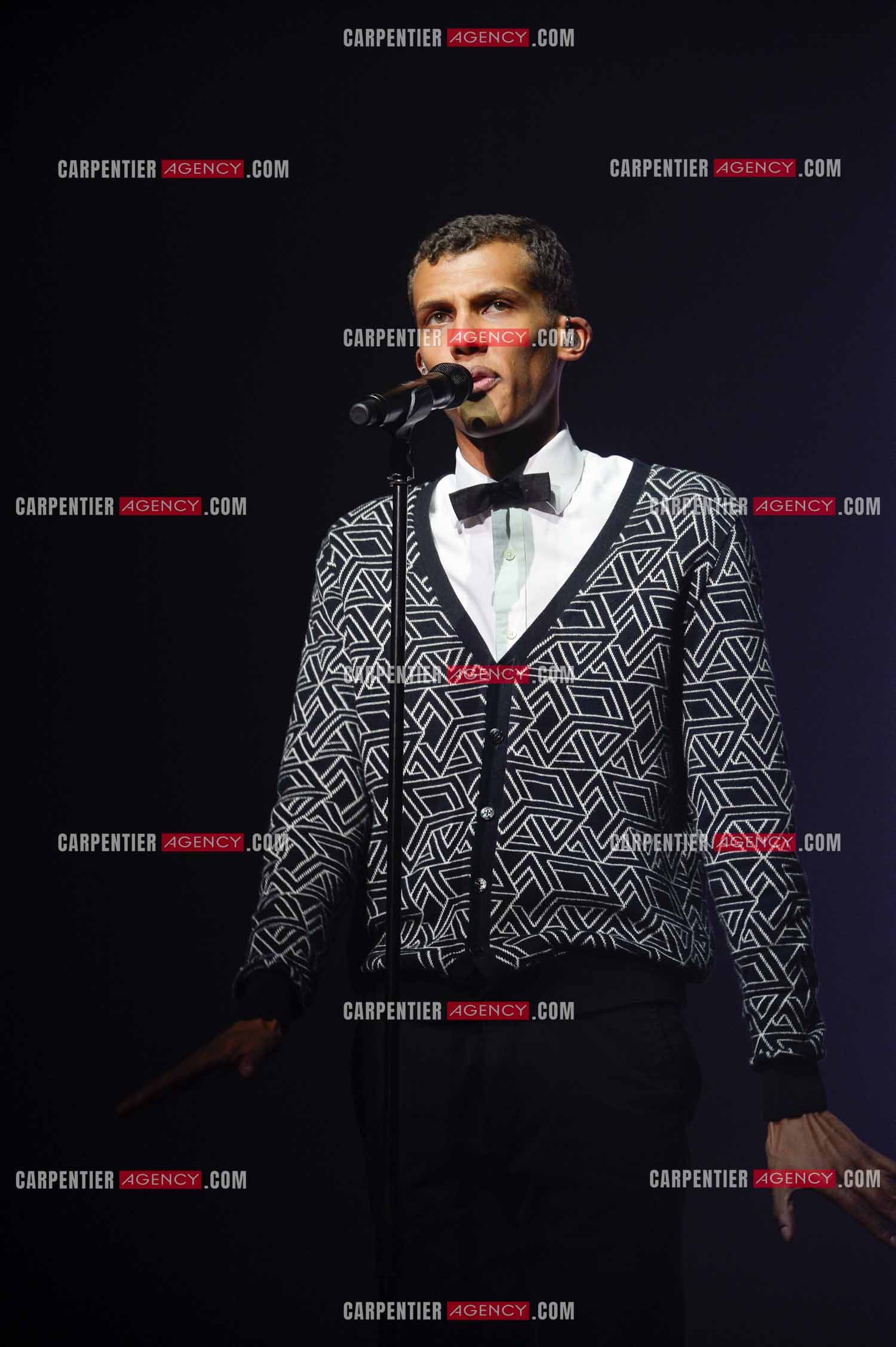 Le chanteur Belge Stromae en concert au Zénith de Paris.