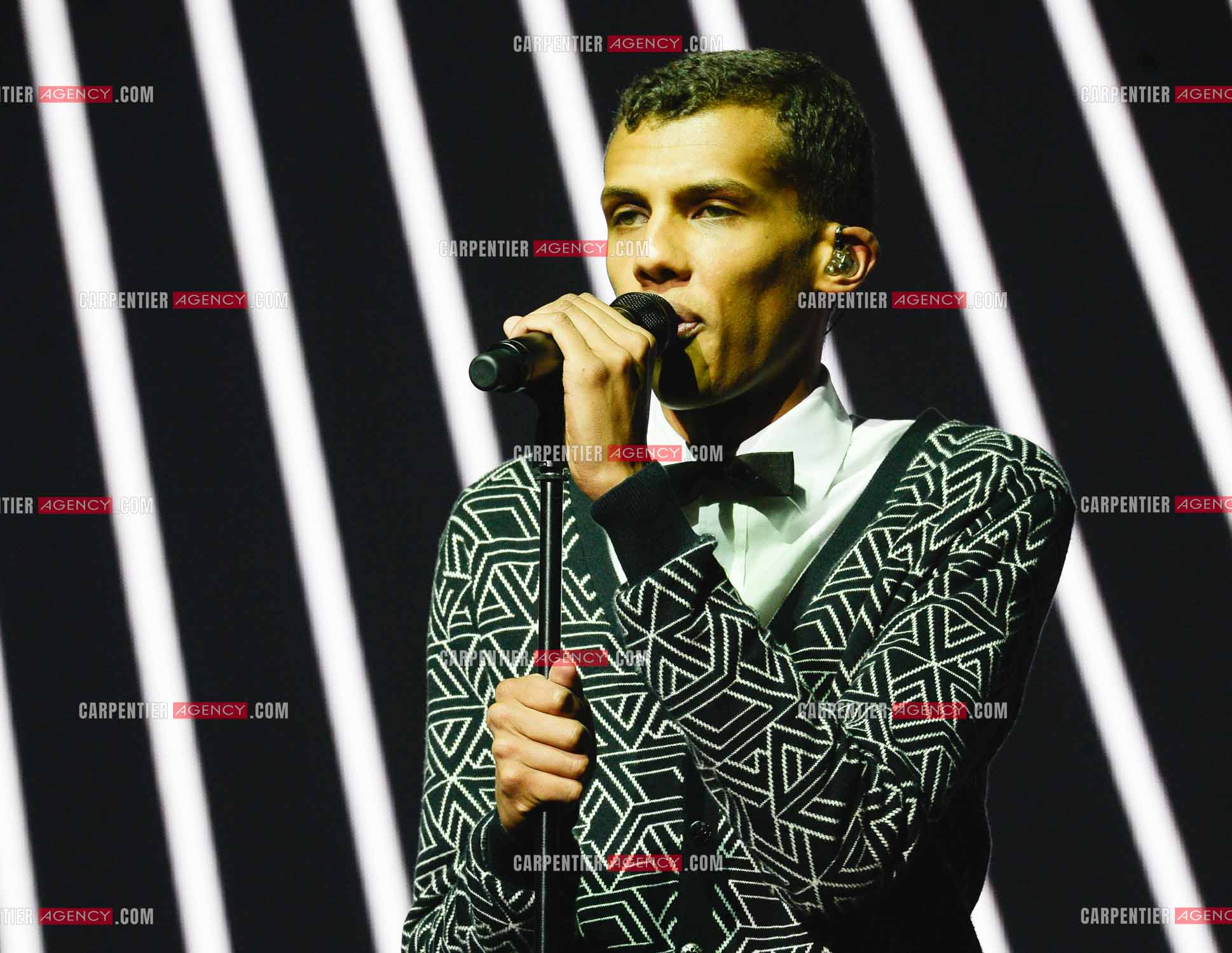 Le chanteur Belge Stromae en concert au Zénith de Paris.