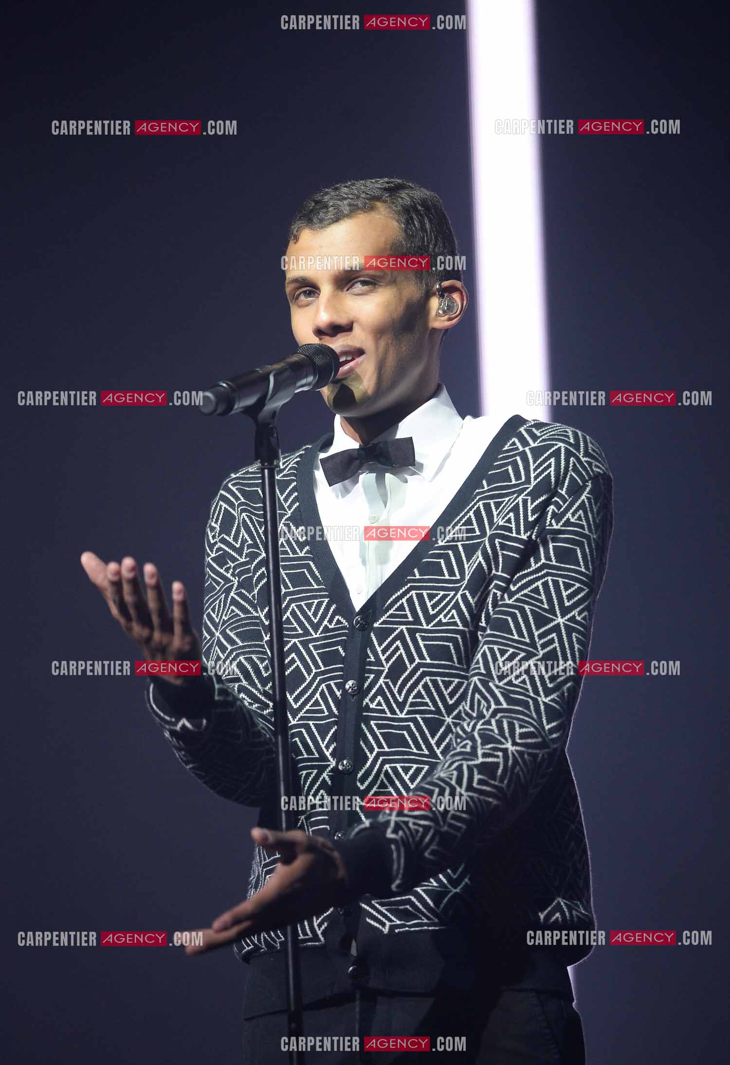 Le chanteur Belge Stromae en concert au Zénith de Paris.