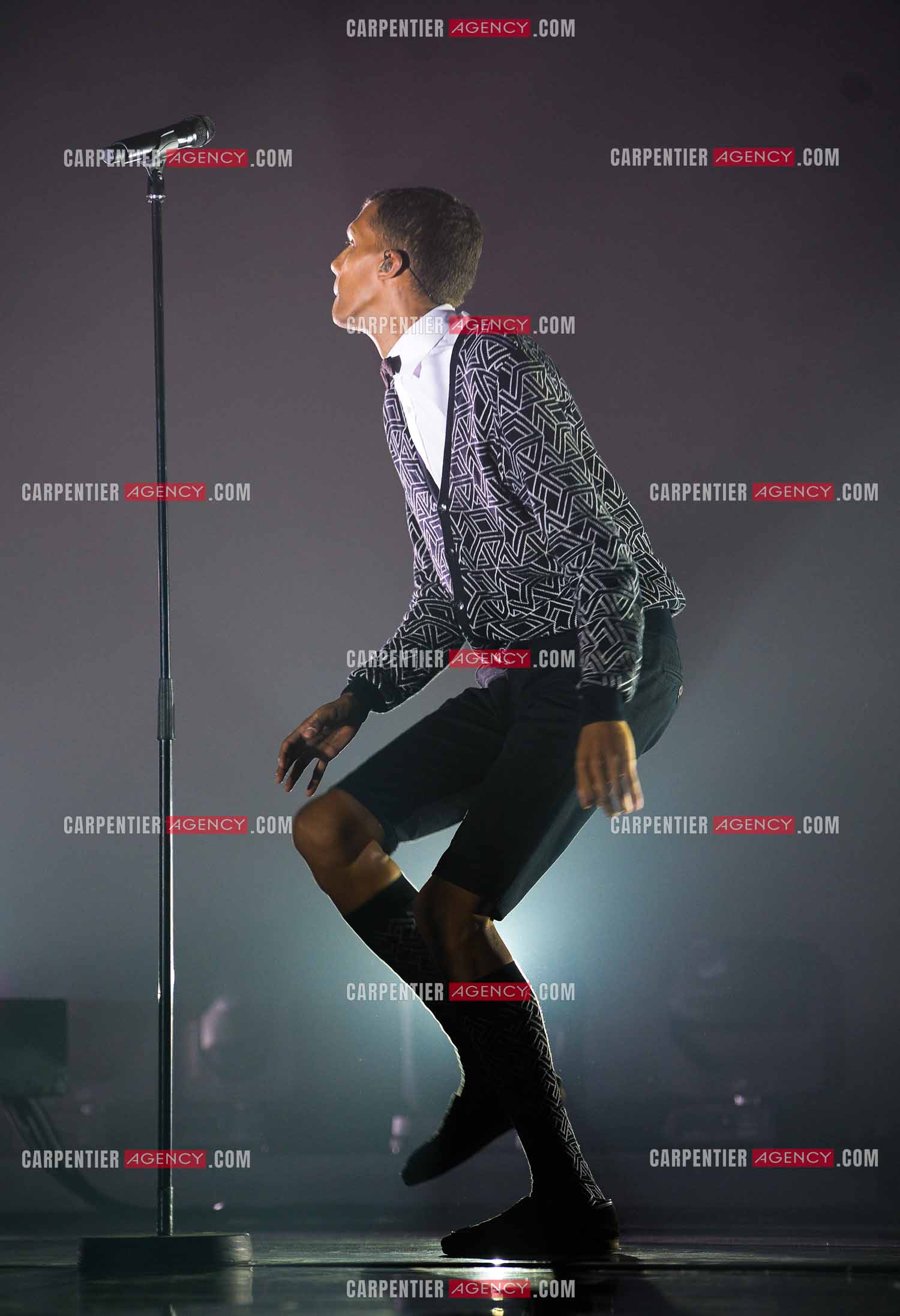 Le chanteur Belge Stromae en concert au Zénith de Paris.