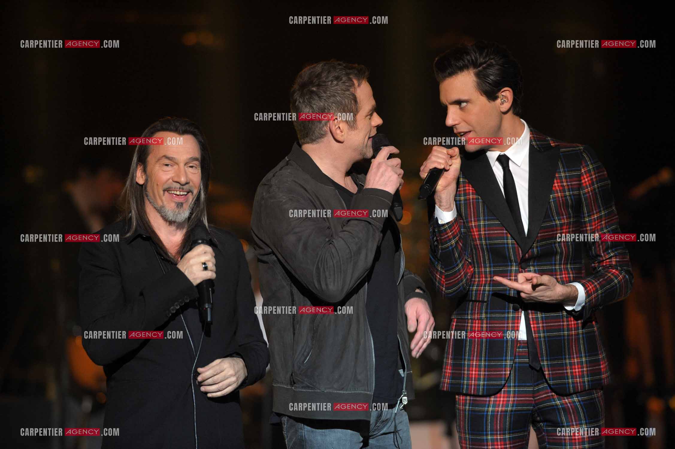 Saison 3 de l'émission The Voice. Les 3 coachs Florent Pagny, Garou et Mika.           ( Exclusif )