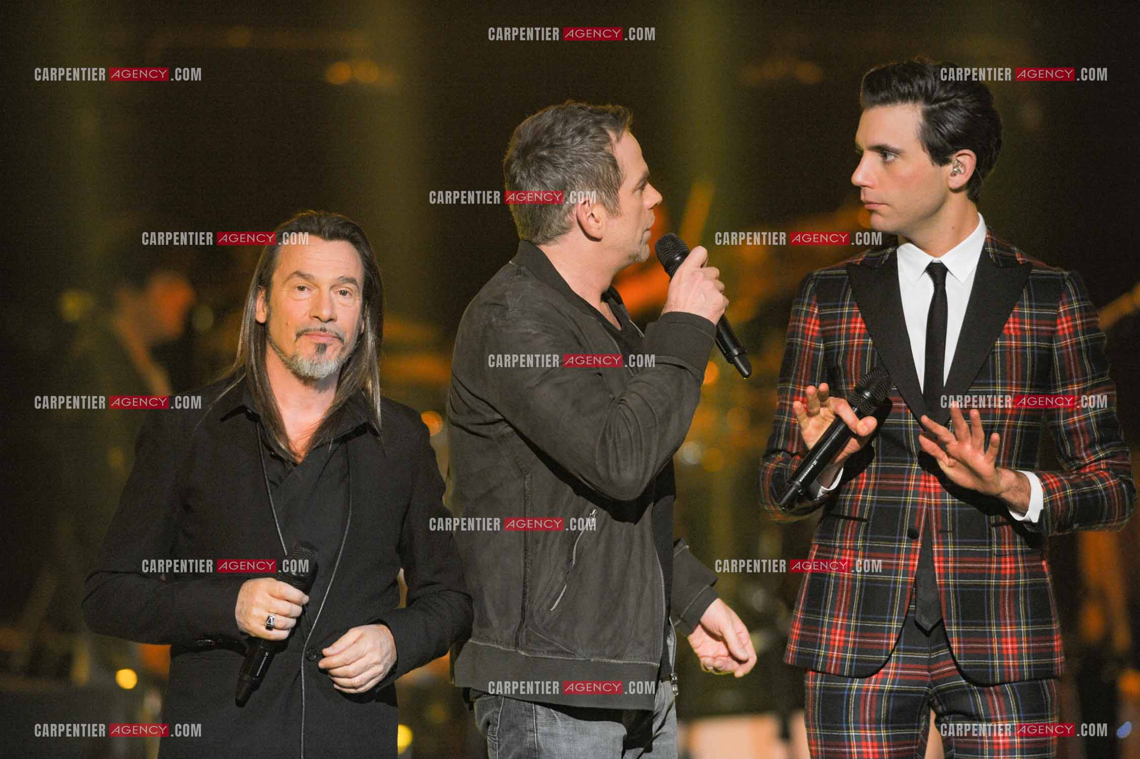 Saison 3 de l'émission The Voice. Les 3 coachs Florent Pagny, Garou et Mika.           ( Exclusif )