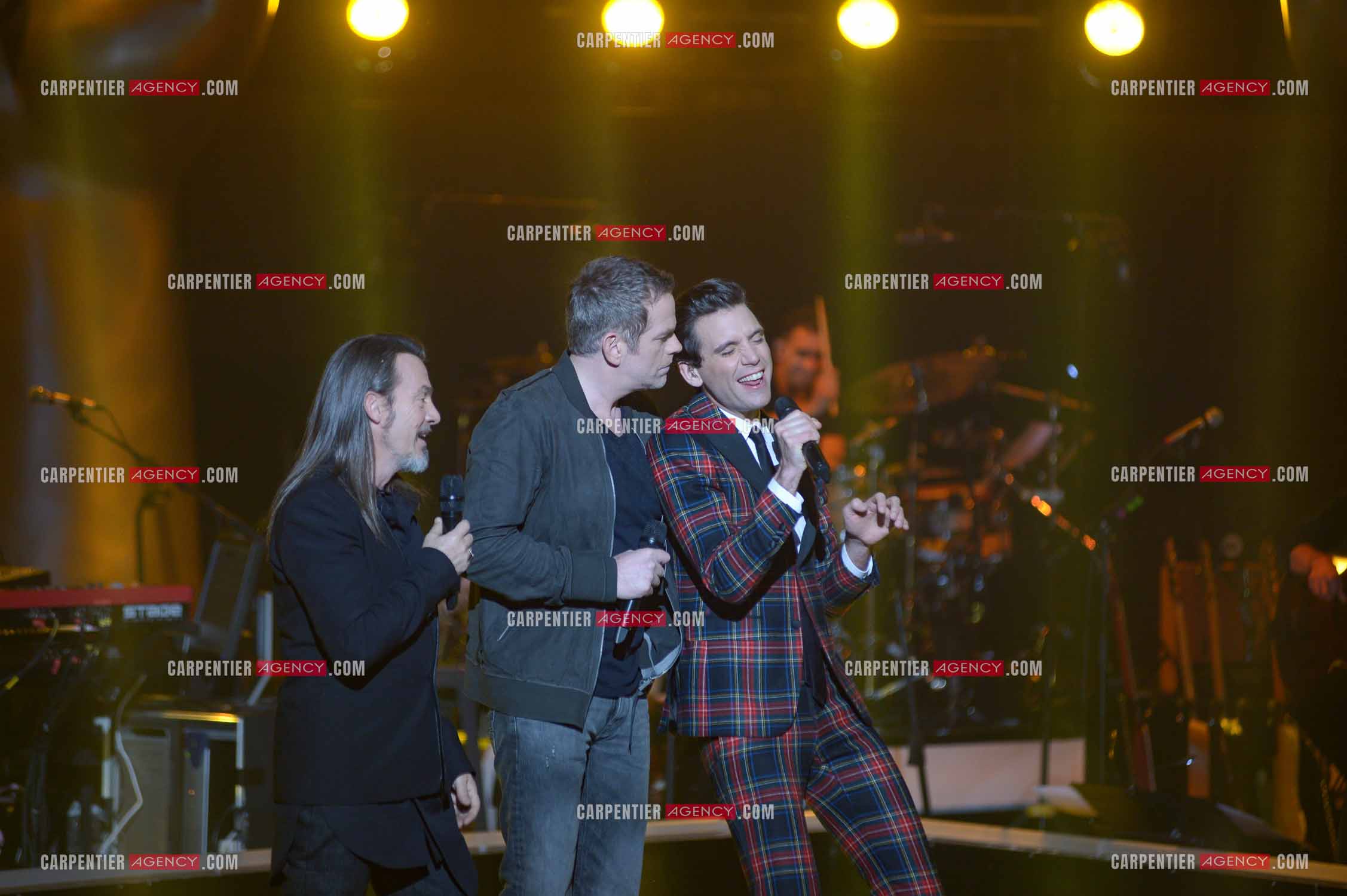 Saison 3 de l'émission The Voice. Les 3 coachs Florent Pagny, Garou et Mika.           ( Exclusif )