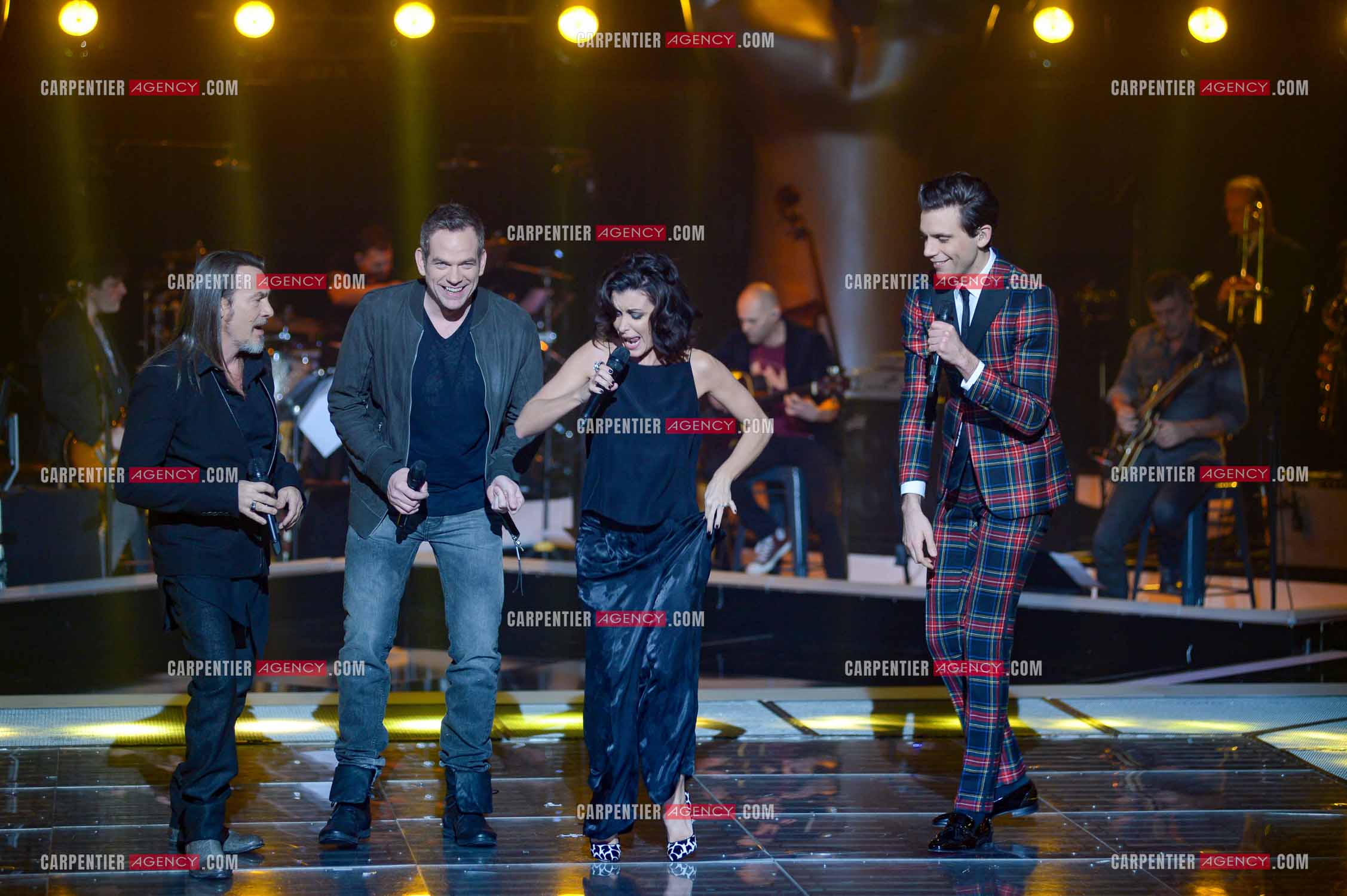Saison 3 de l'émission The Voice. Les 4 coachs de cette saison, Florent Pagny, Jenifer, Garou et Mika.           ( Exclusif )