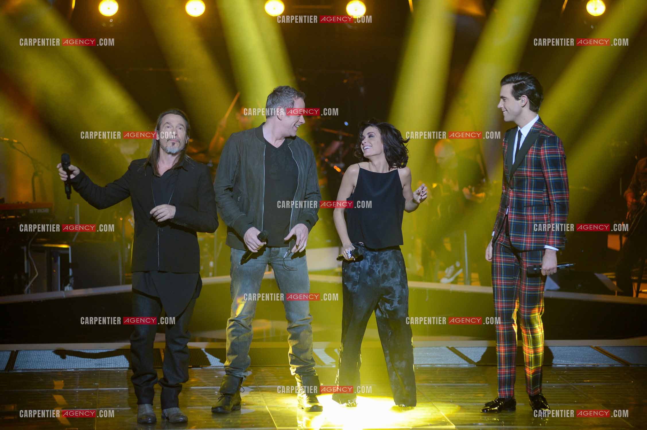 Saison 3 de l'émission The Voice. Les 4 coachs de cette saison, Florent Pagny, Jenifer, Garou et Mika.           ( Exclusif )