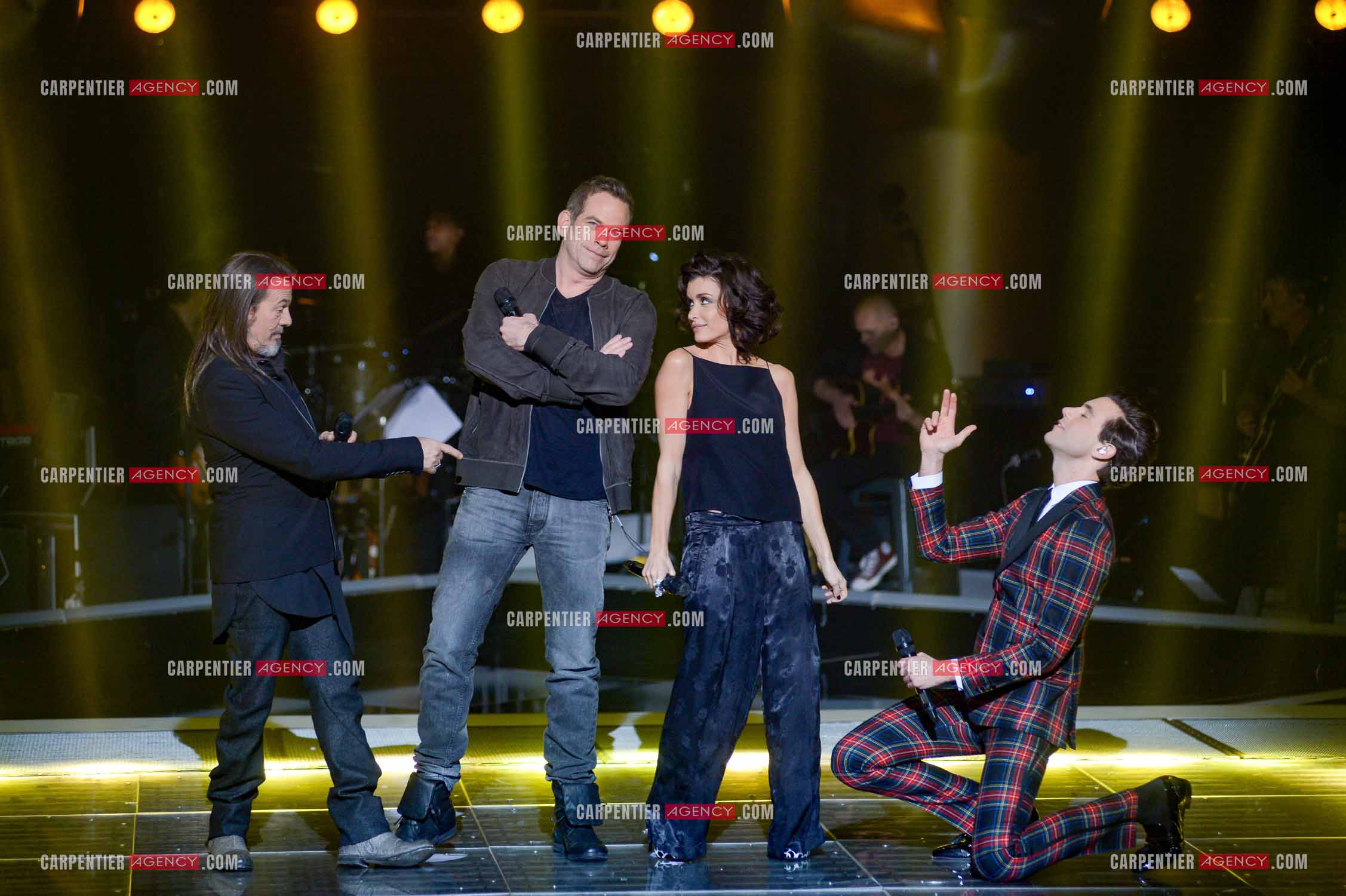 Saison 3 de l'émission The Voice. Les 4 coachs de cette saison, Florent Pagny, Jenifer, Garou et Mika.           ( Exclusif )