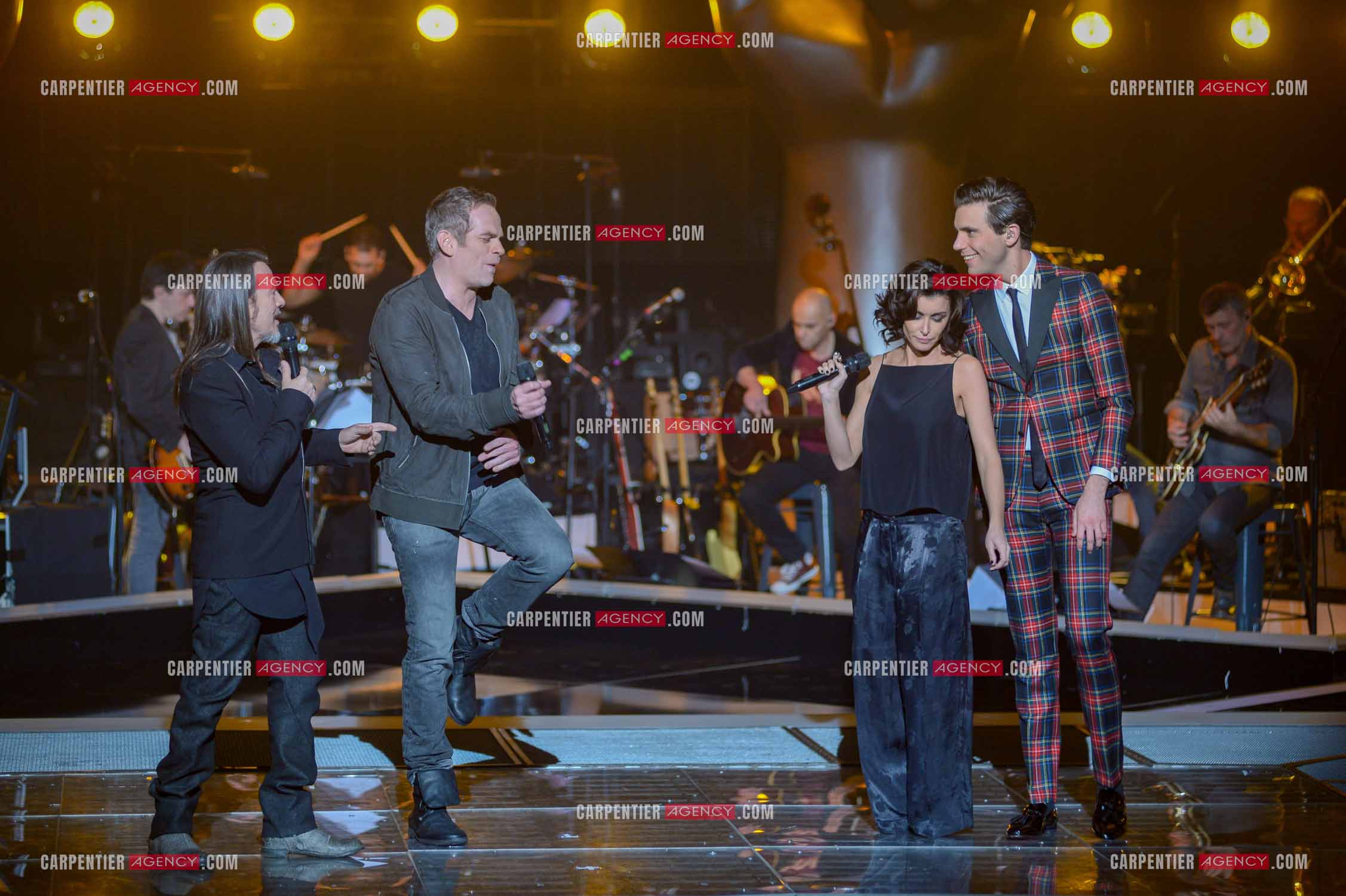 Saison 3 de l'émission The Voice. Les 4 coachs de cette saison, Florent Pagny, Jenifer, Garou et Mika.           ( Exclusif )