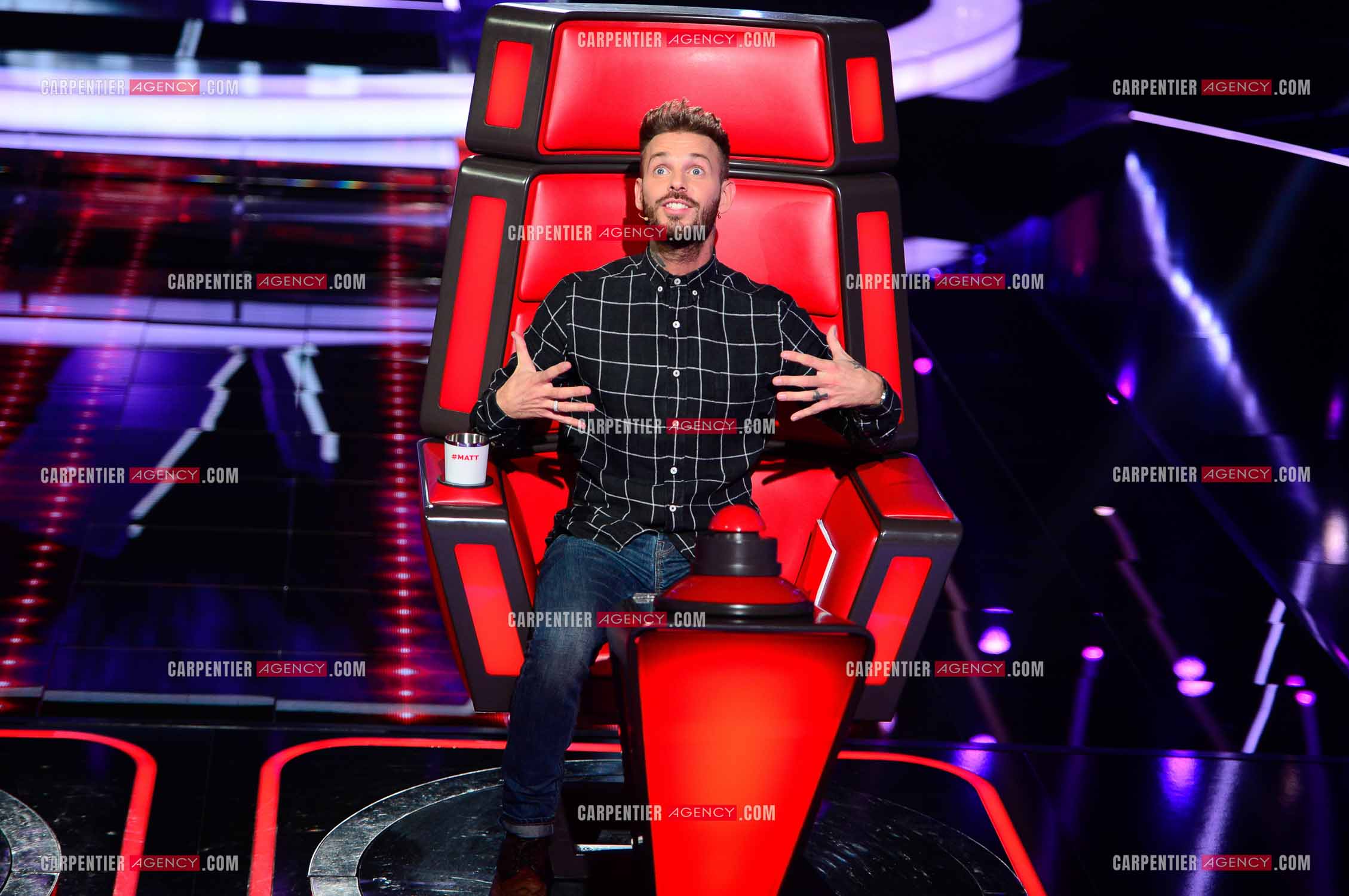 Saison 3 de l'émission The Voice Kids en 2015. Le coach Matt Pokora.            ( Exclusif )