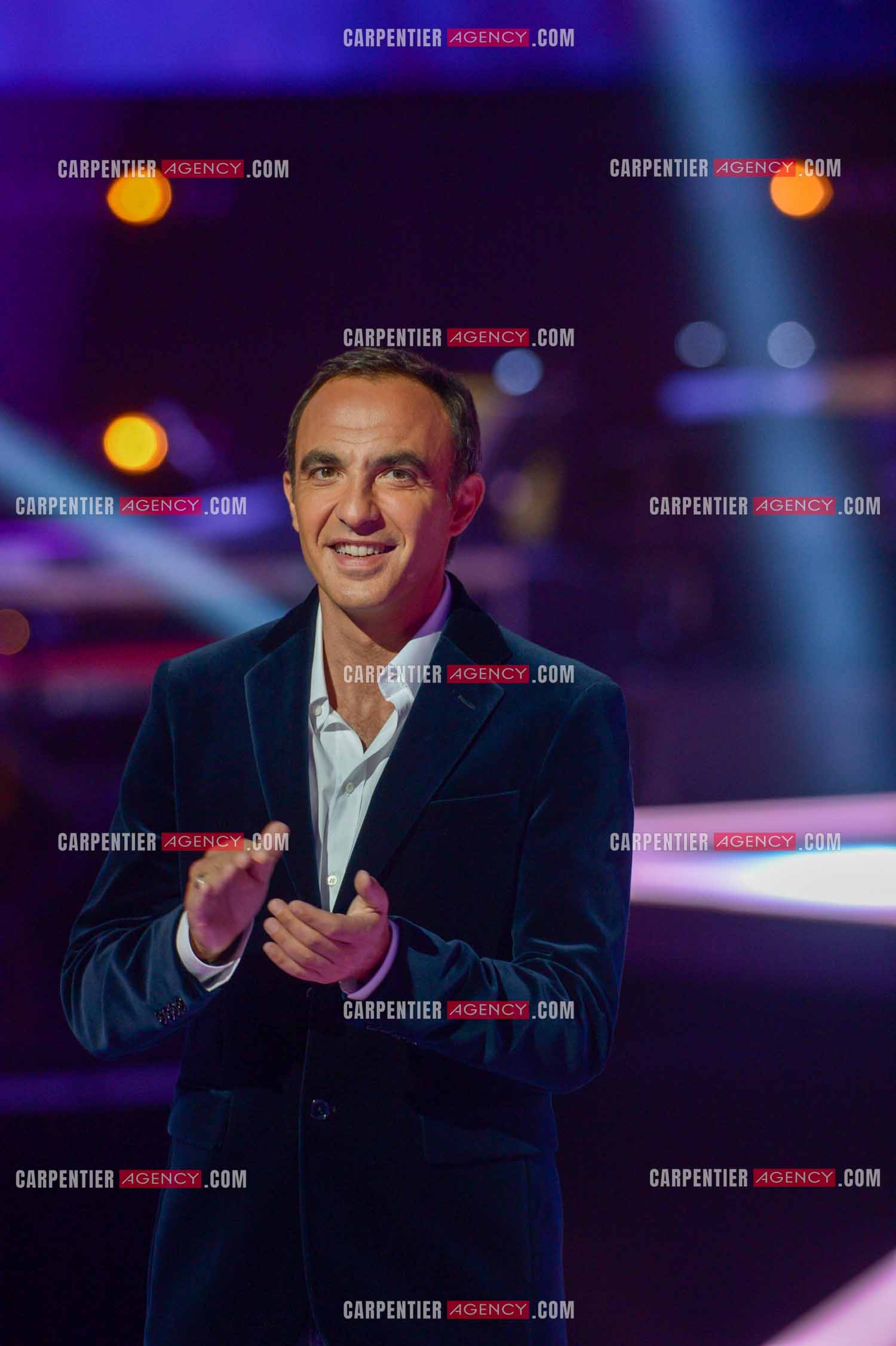 L'animateur Nikos Aliagas lors de l'émission The Voice.     ( Exclusif )
