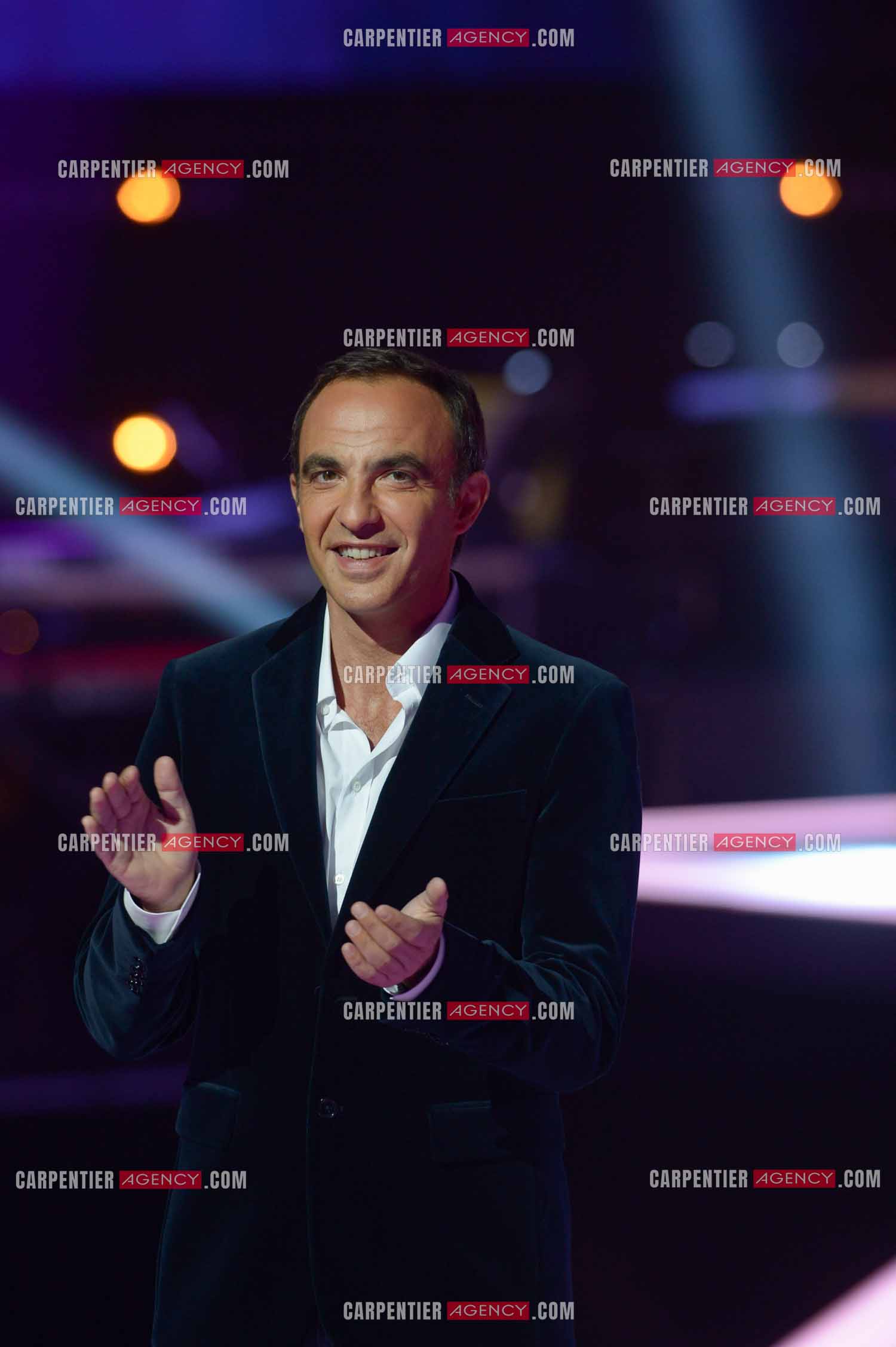 L'animateur Nikos Aliagas lors de l'émission The Voice.     ( Exclusif )