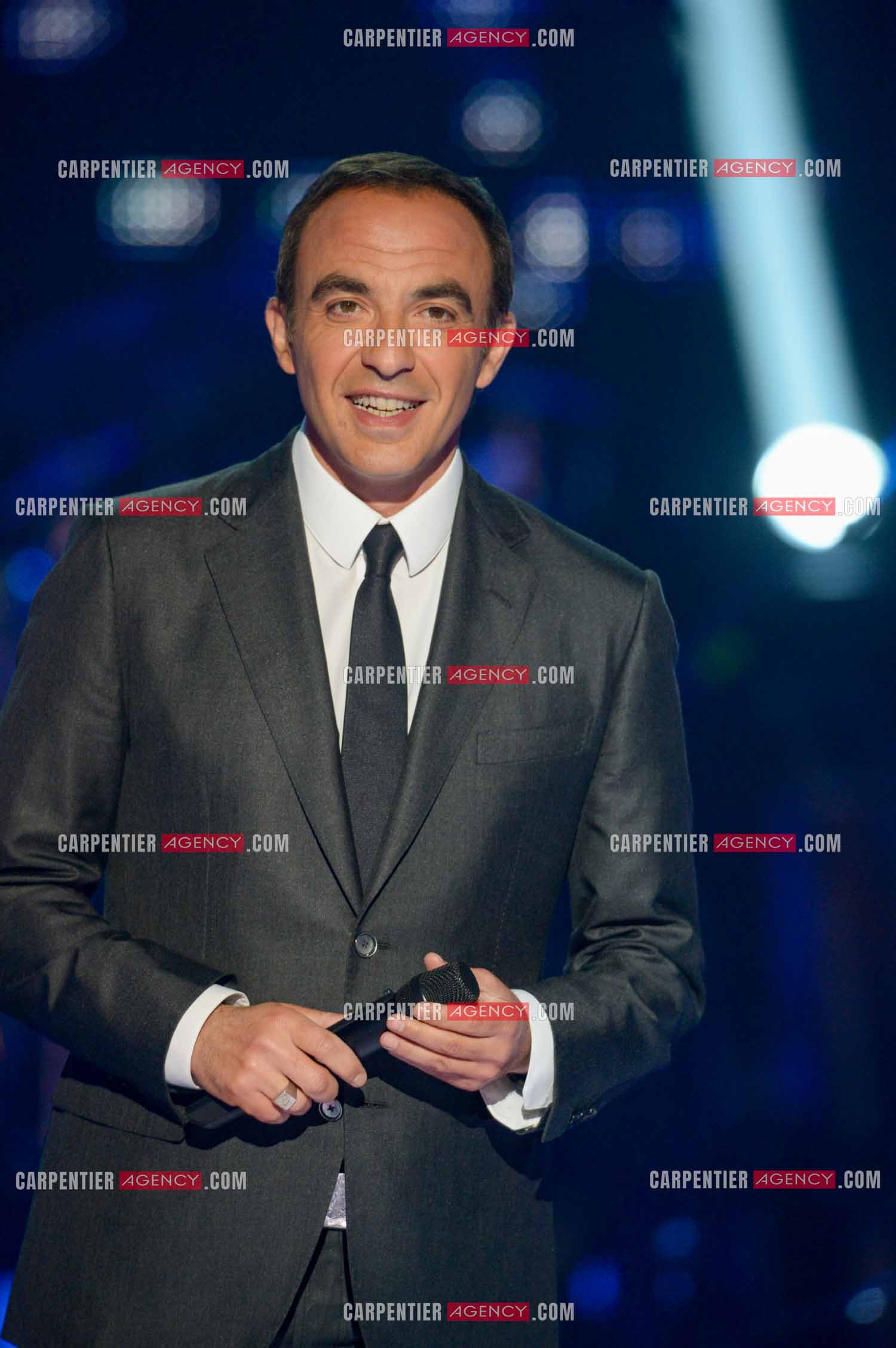 L'animateur Nikos Aliagas lors de l'émission The Voice.     ( Exclusif )