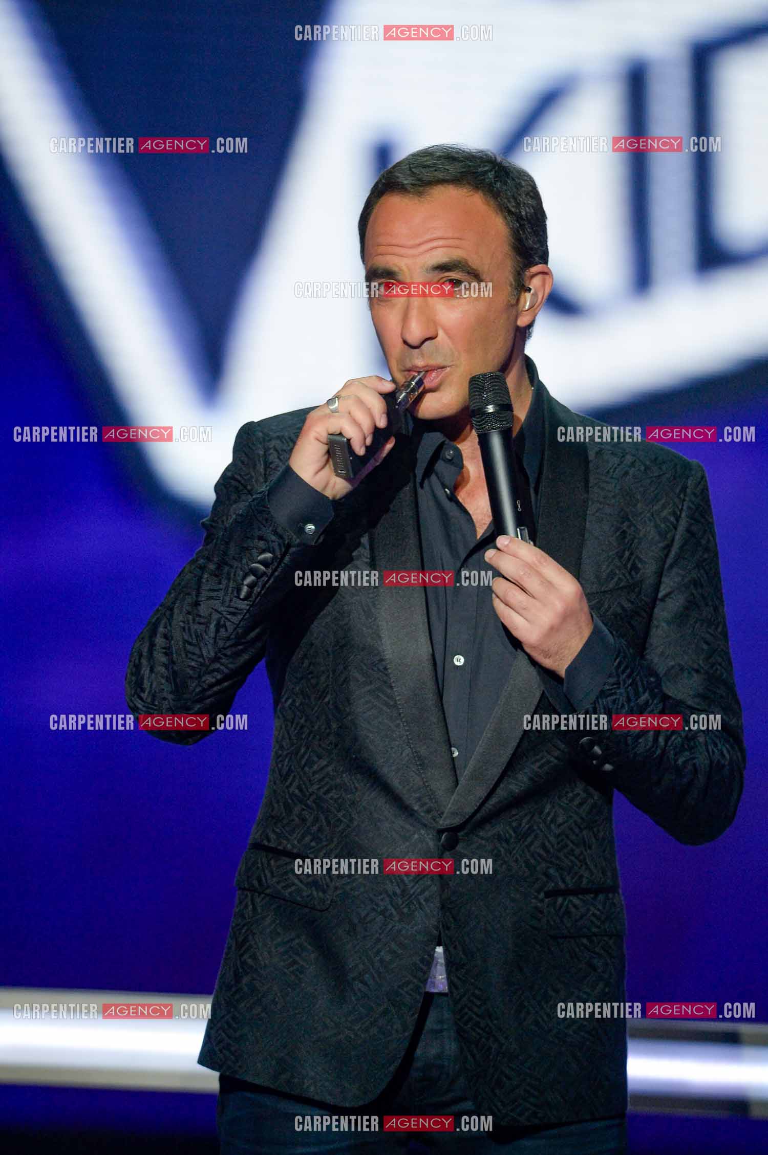 L'animateur Nikos Aliagas lors de l'émission The Voice Kids.     ( Exclusif )