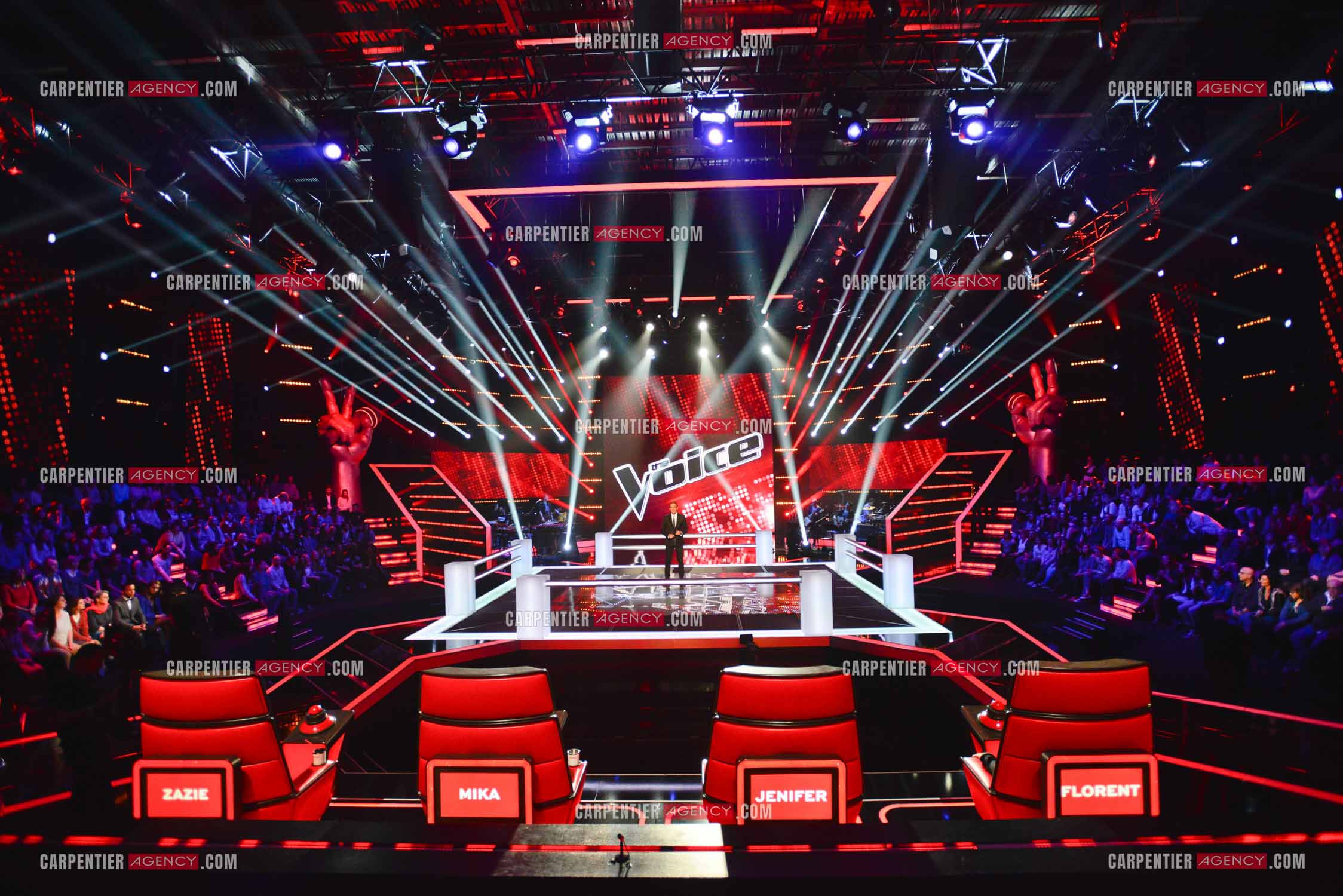 L'animateur Nikos Aliagas lors de l'émission The Voice.     ( Exclusif )