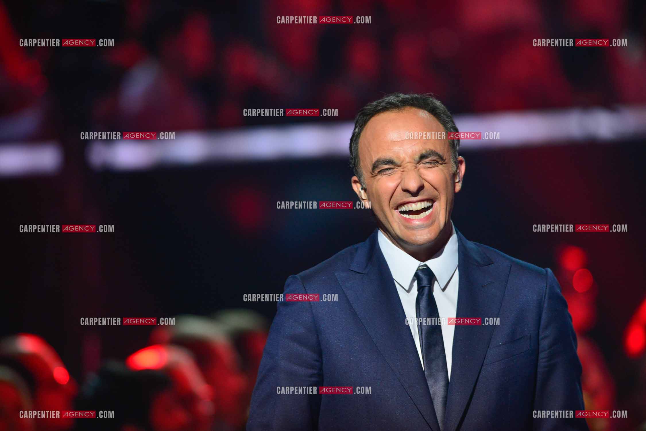 L'animateur Nikos Aliagas lors de l'émission The Voice.     ( Exclusif )