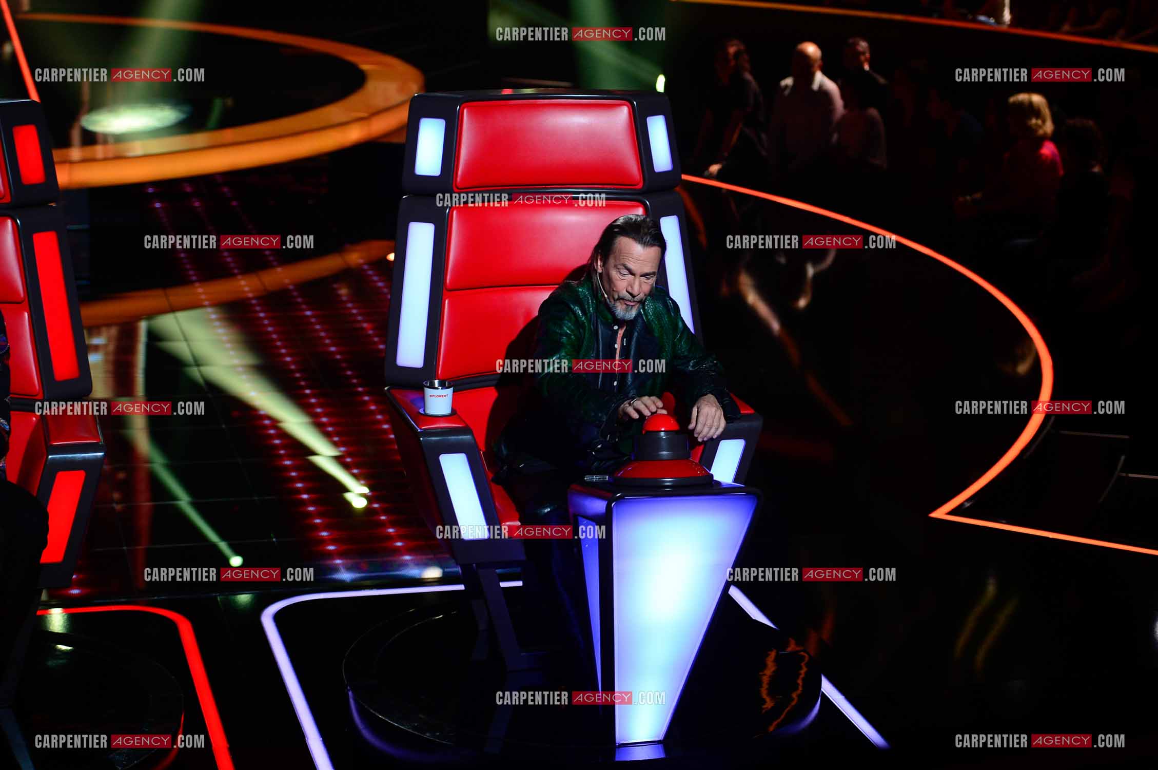 Le coach Florent Pagny sur le plateau de l'émission THE VOICE.           ( Exclusif )