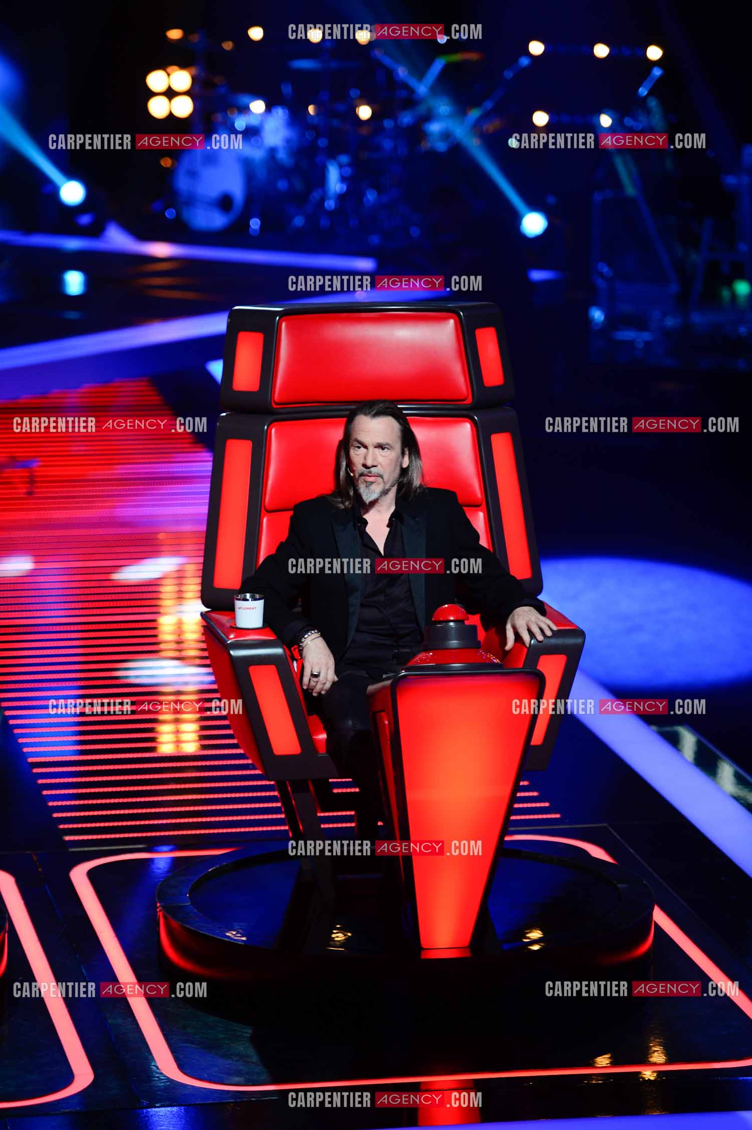 Le coach Florent Pagny sur le plateau de l'émission THE VOICE.           ( Exclusif )
