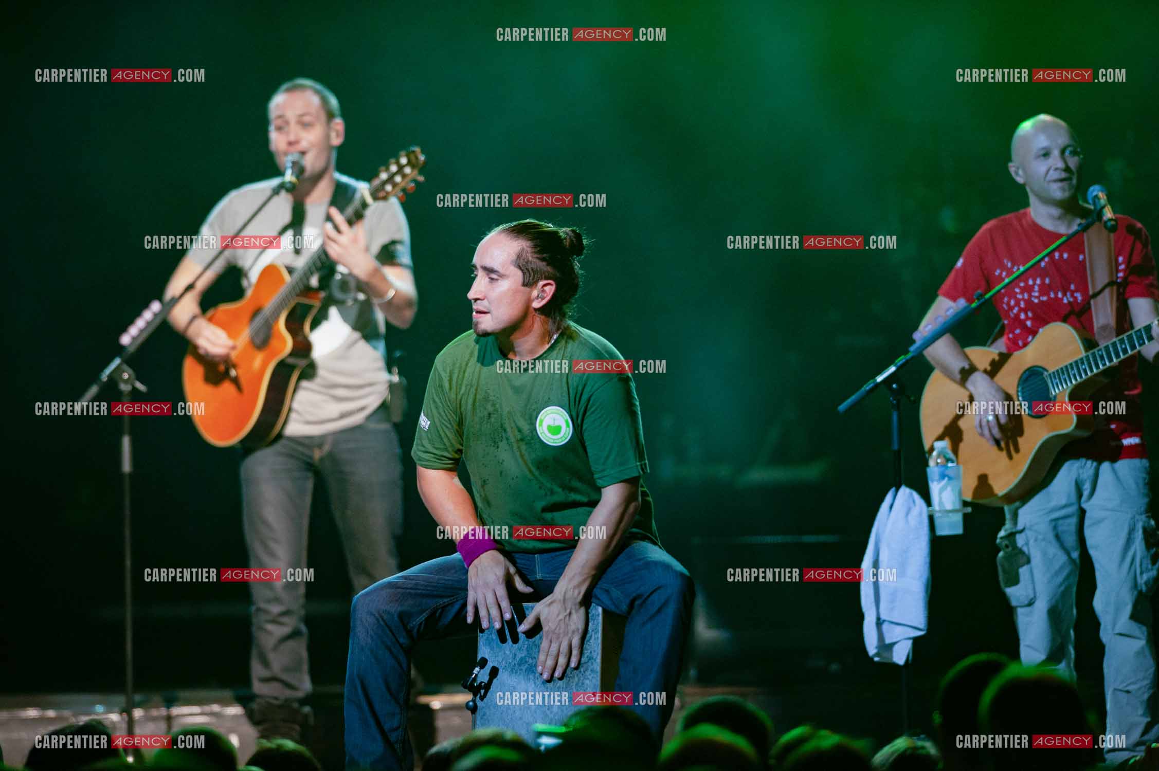 Grand concert au Zénith de Paris “ ULTIMATUM PLANETE ZÉNITH “ le 22 Nov 2009. Le groupe Tryo composé de:                                Cyril Célestin dit Guizmo,Christophe Mali, Daniel Bravo dit Danielito, Emmanuel Eveno dit Manu                        ( Exclusif )