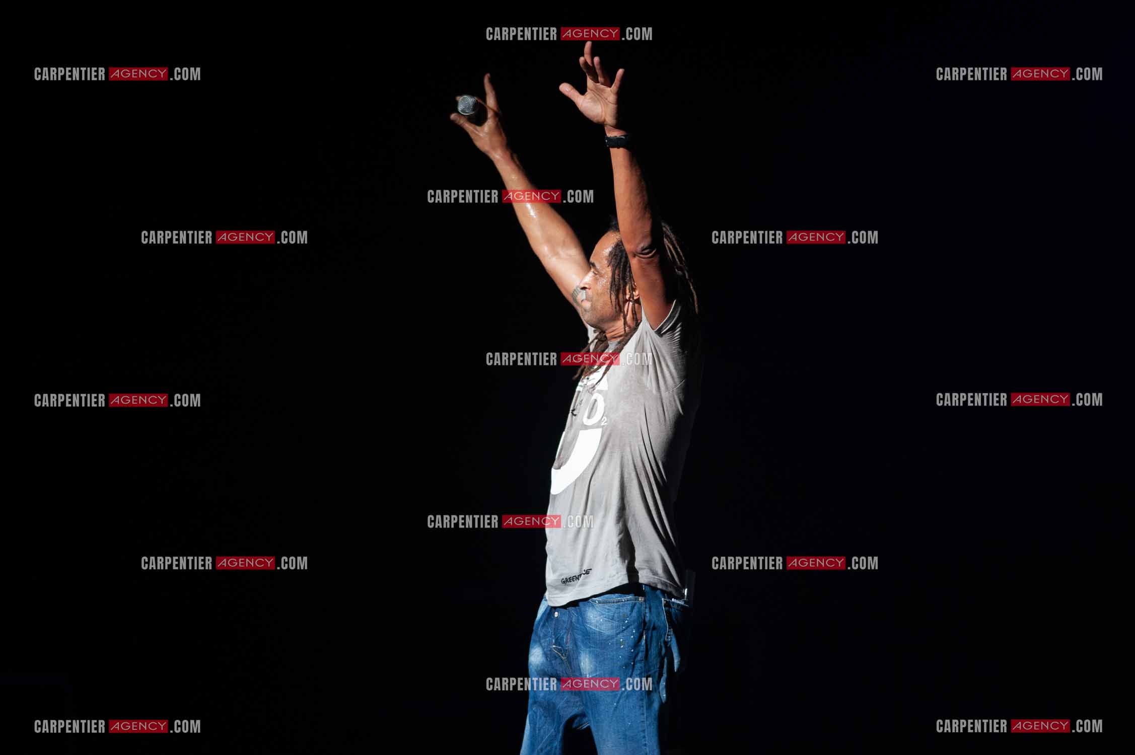 Grand concert au Zénith de Paris “ ULTIMATUM PLANETE ZÉNITH “ le 22 Nov 2009. Le chanteur Yannick Noah.                                    ( Exclusif )