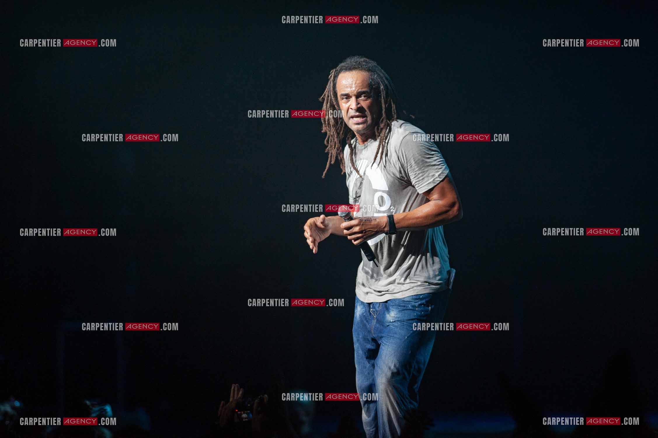Grand concert au Zénith de Paris “ ULTIMATUM PLANETE ZÉNITH “ le 22 Nov 2009. Le chanteur Yannick Noah.                                    ( Exclusif )