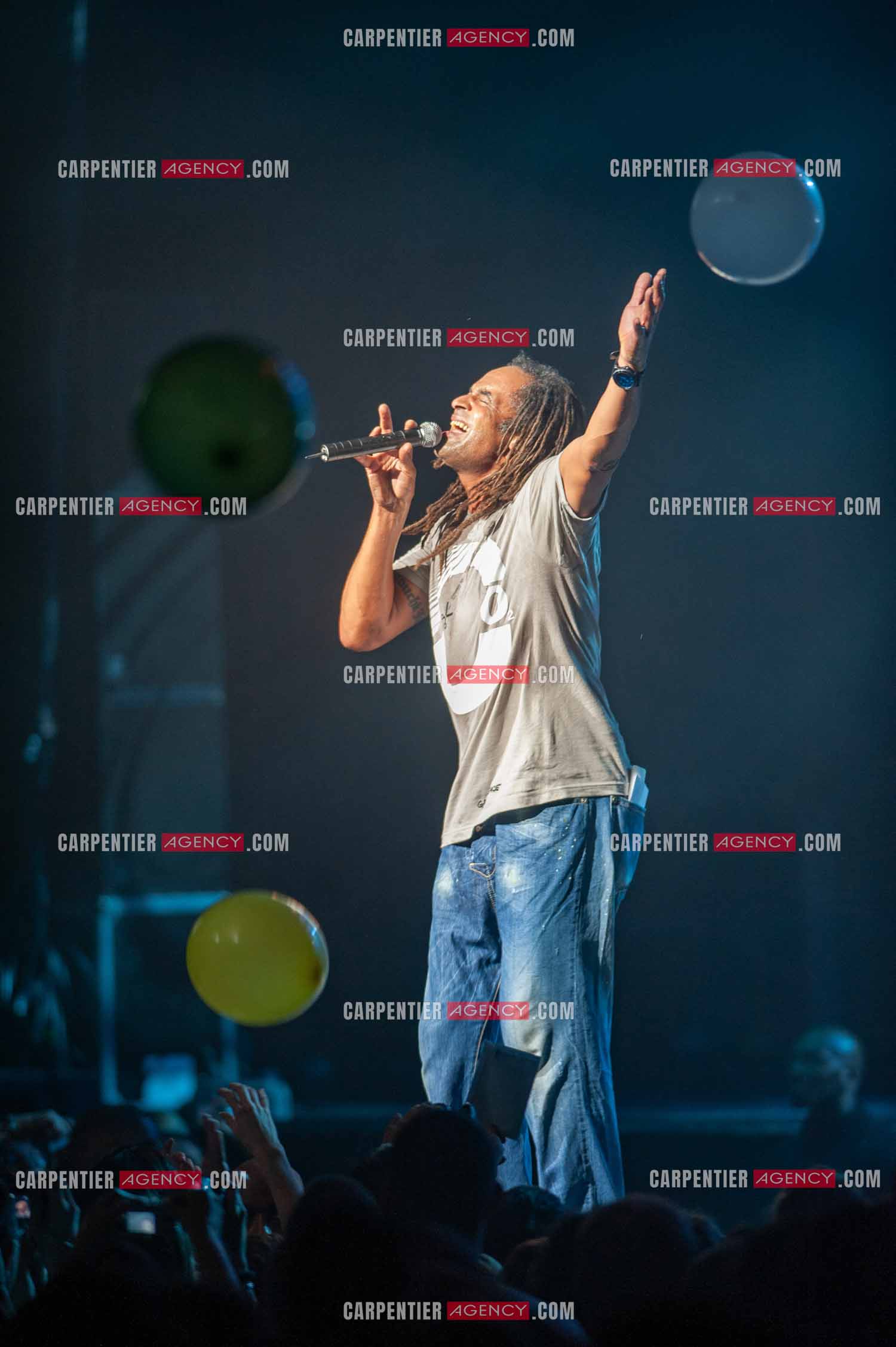 Grand concert au Zénith de Paris “ ULTIMATUM PLANETE ZÉNITH “ le 22 Nov 2009. Le chanteur Yannick Noah.                                    ( Exclusif )