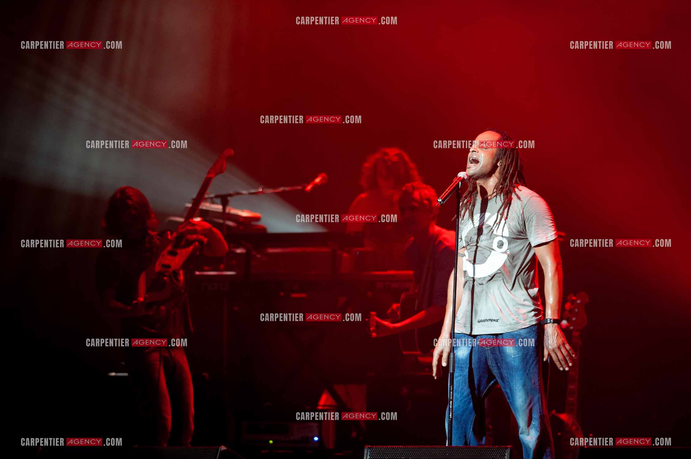 Grand concert au Zénith de Paris “ ULTIMATUM PLANETE ZÉNITH “ le 22 Nov 2009. Le chanteur Yannick Noah.                                    ( Exclusif )