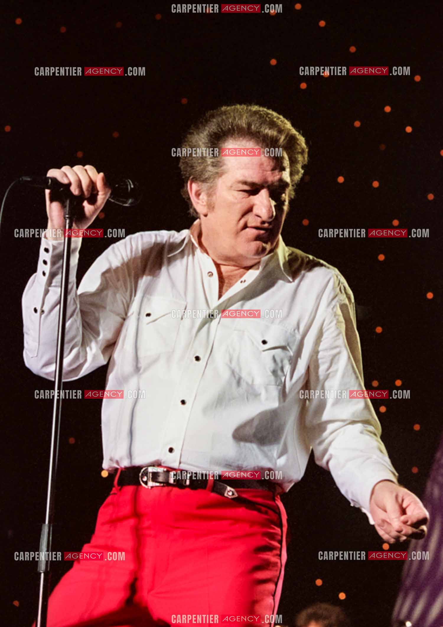 Le chanteur Eddy Mitchell en concert au POPB de Paris Bercy. Le big band d'Eddy Mitchell. Mr Eddy 1997
