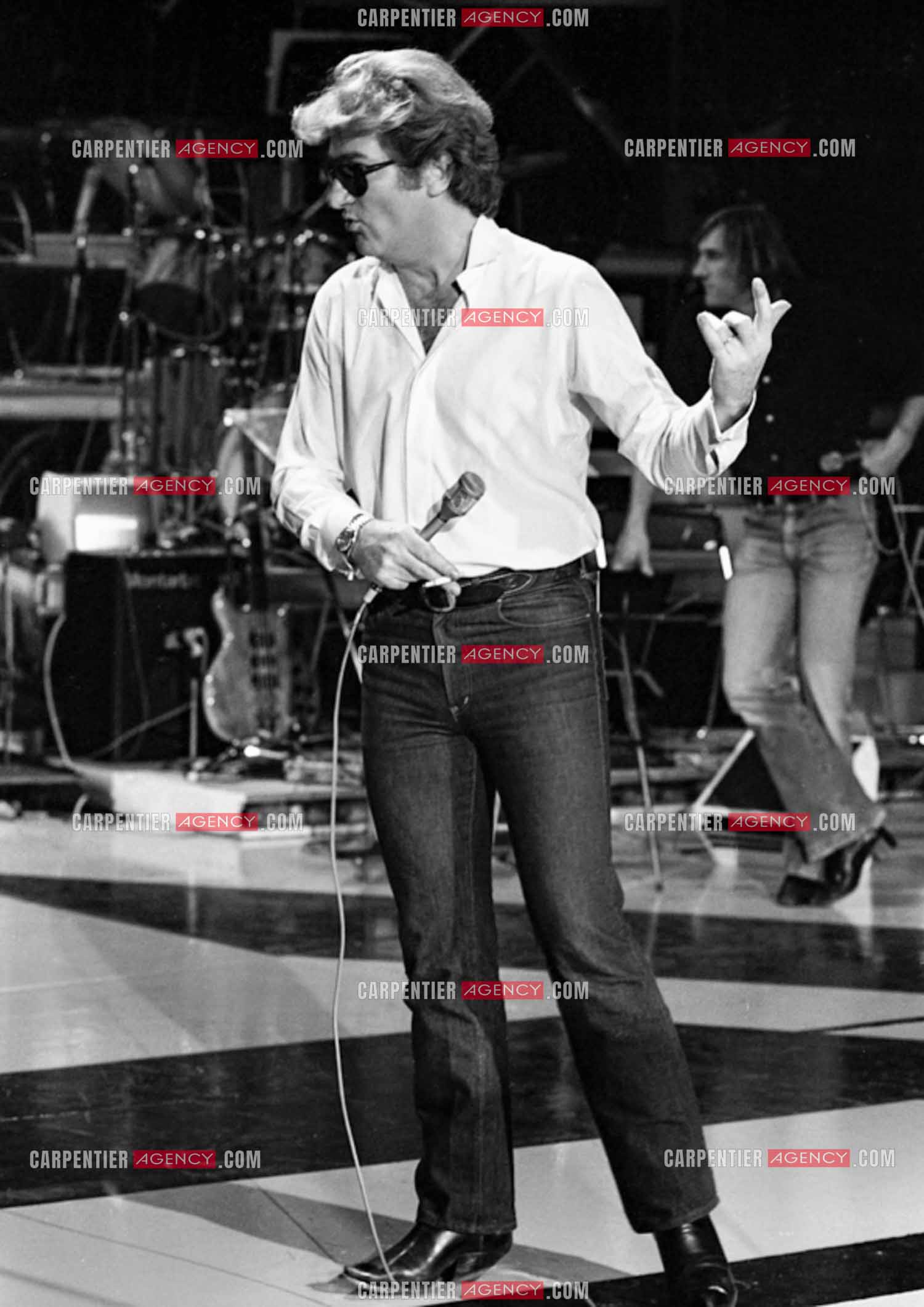 Enregistrement de l'émission “Palmarès 80“ avec Eddy Mitchell et Johnny Hallyday le 12 nov 1981.  ( Exclusif )