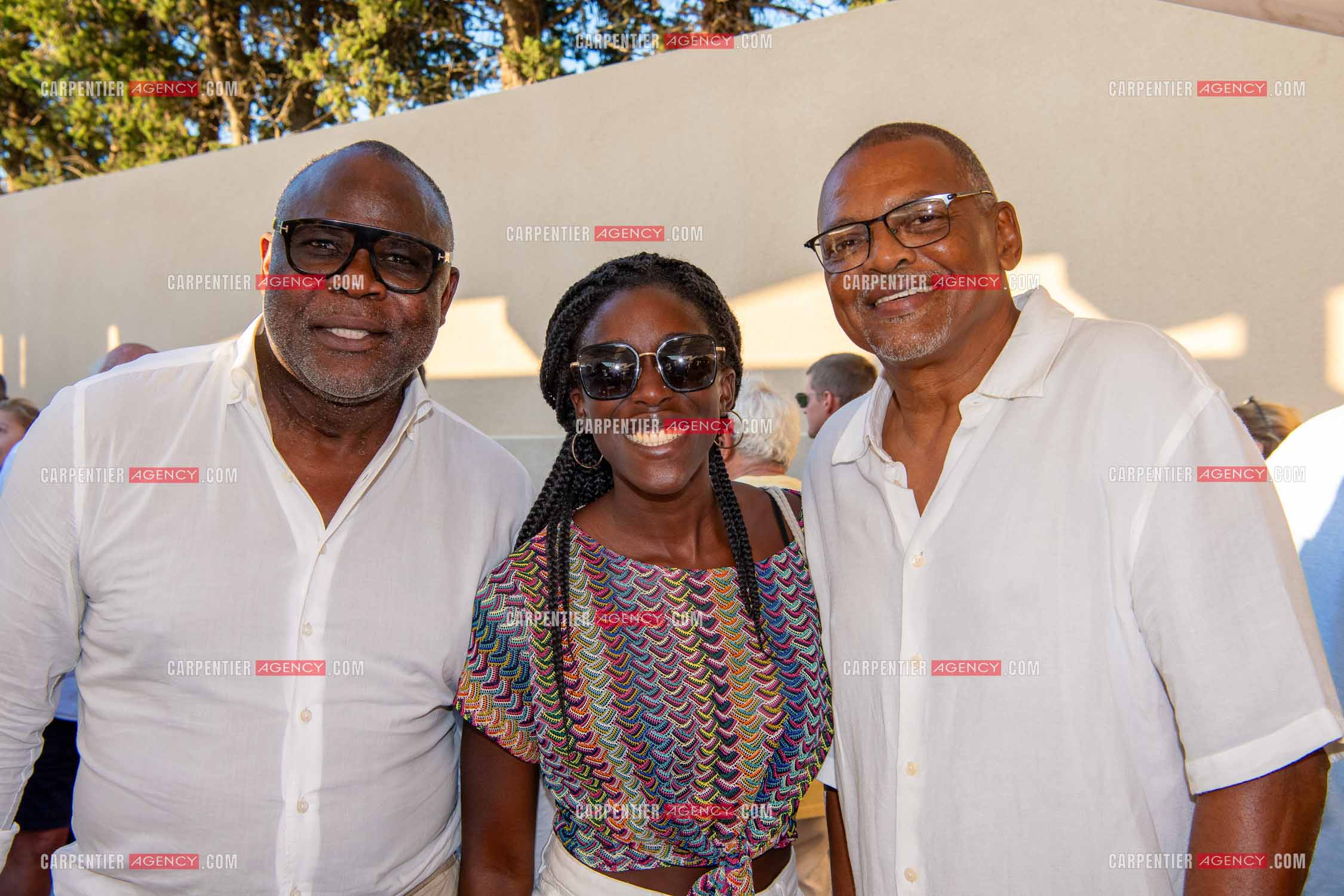 Inauguration du stade Marcel Aubour de St Tropez en présence de Marcel Aubour agé de 83 ans et entouré de tous ses amis les footballeurs. Basile Boli, la joueuse française de foot Florine Kouessan et Bernard Lama.