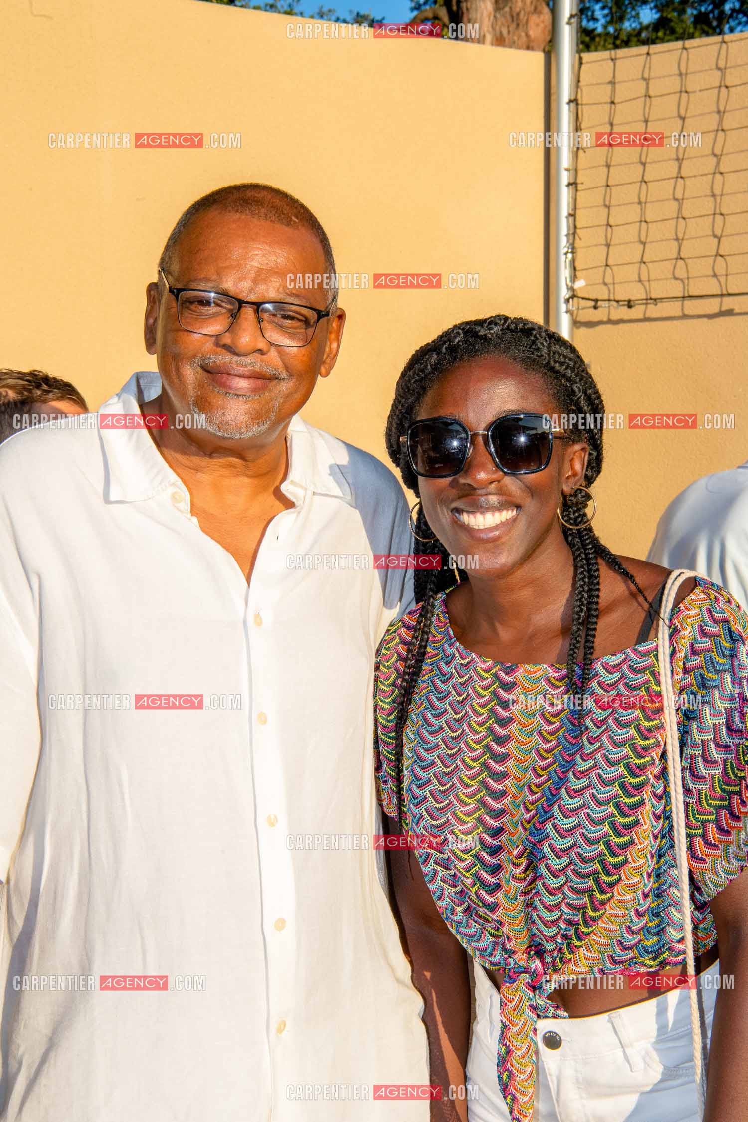 Inauguration du stade Marcel Aubour de St Tropez en présence de Marcel Aubour agé de 83 ans et entouré de tous ses amis les footballeurs. Bernard Lama et la joueuse de foot française Florine Kouessan.