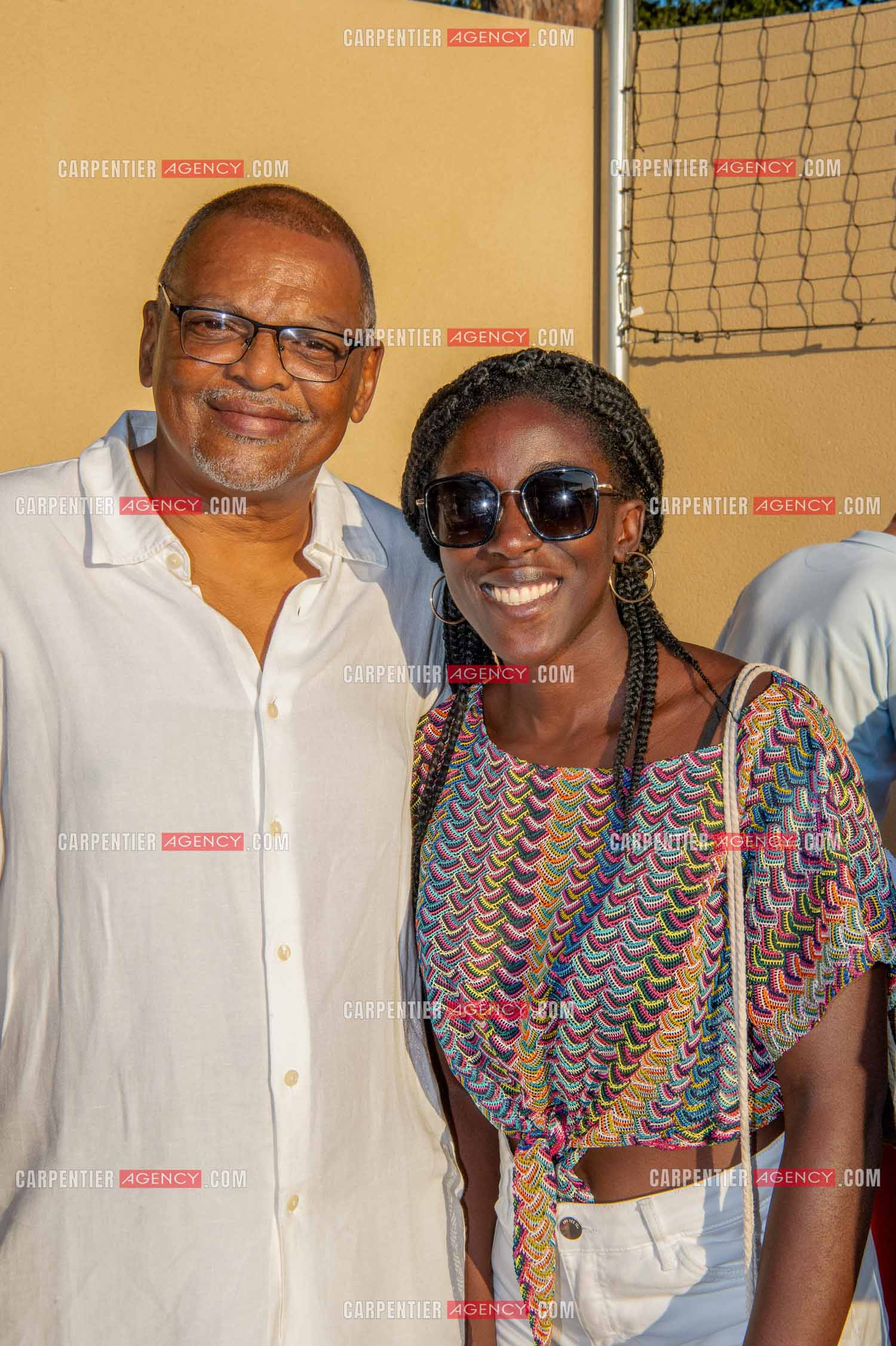 Inauguration du stade Marcel Aubour de St Tropez en présence de Marcel Aubour agé de 83 ans et entouré de tous ses amis les footballeurs. Bernard Lama et la joueuse de foot française Florine Kouessan.