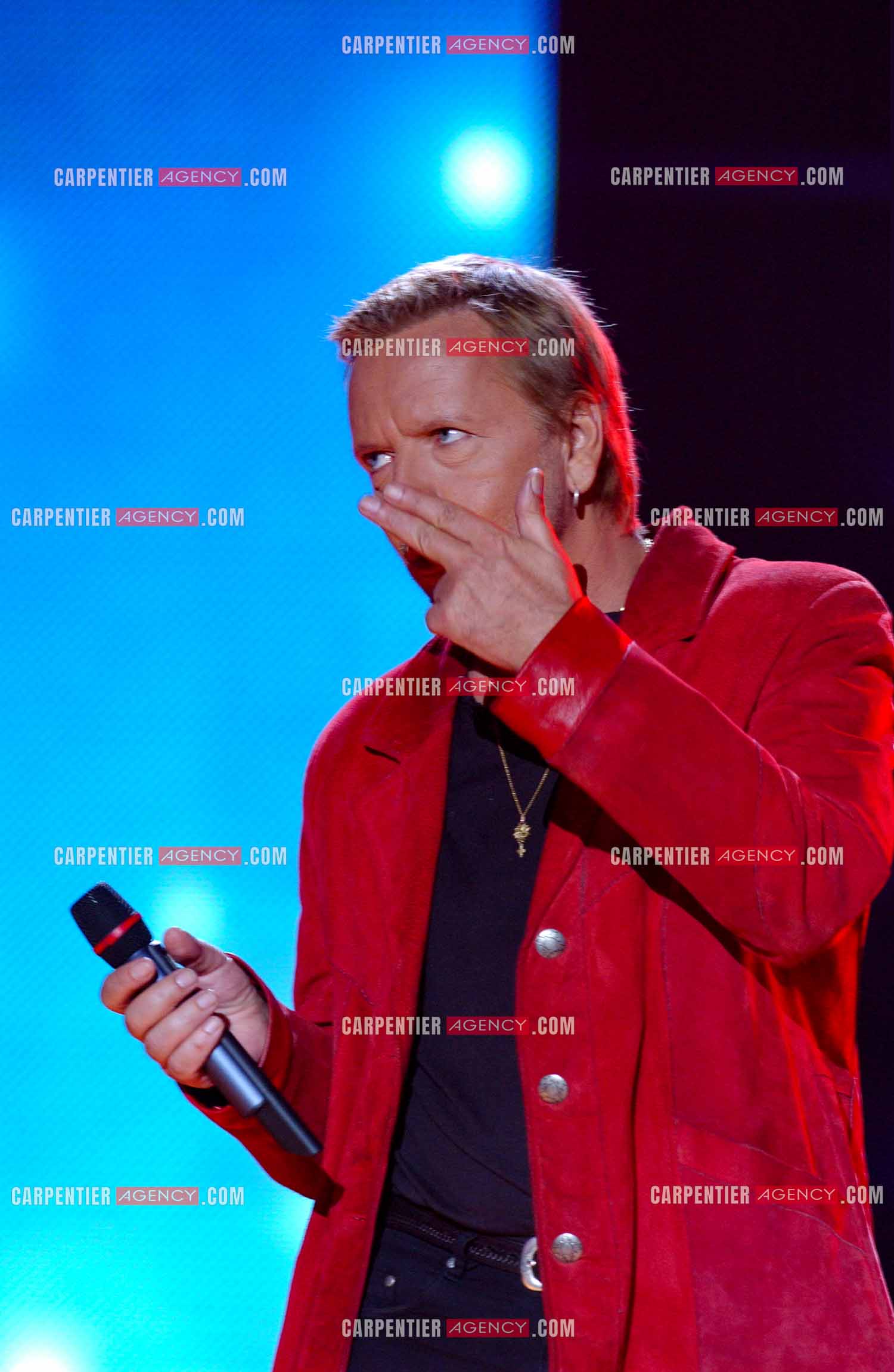 Le chanteur Renaud Séchan en concert pour l'anniversaire des 20 ans du Zénith de Paris.