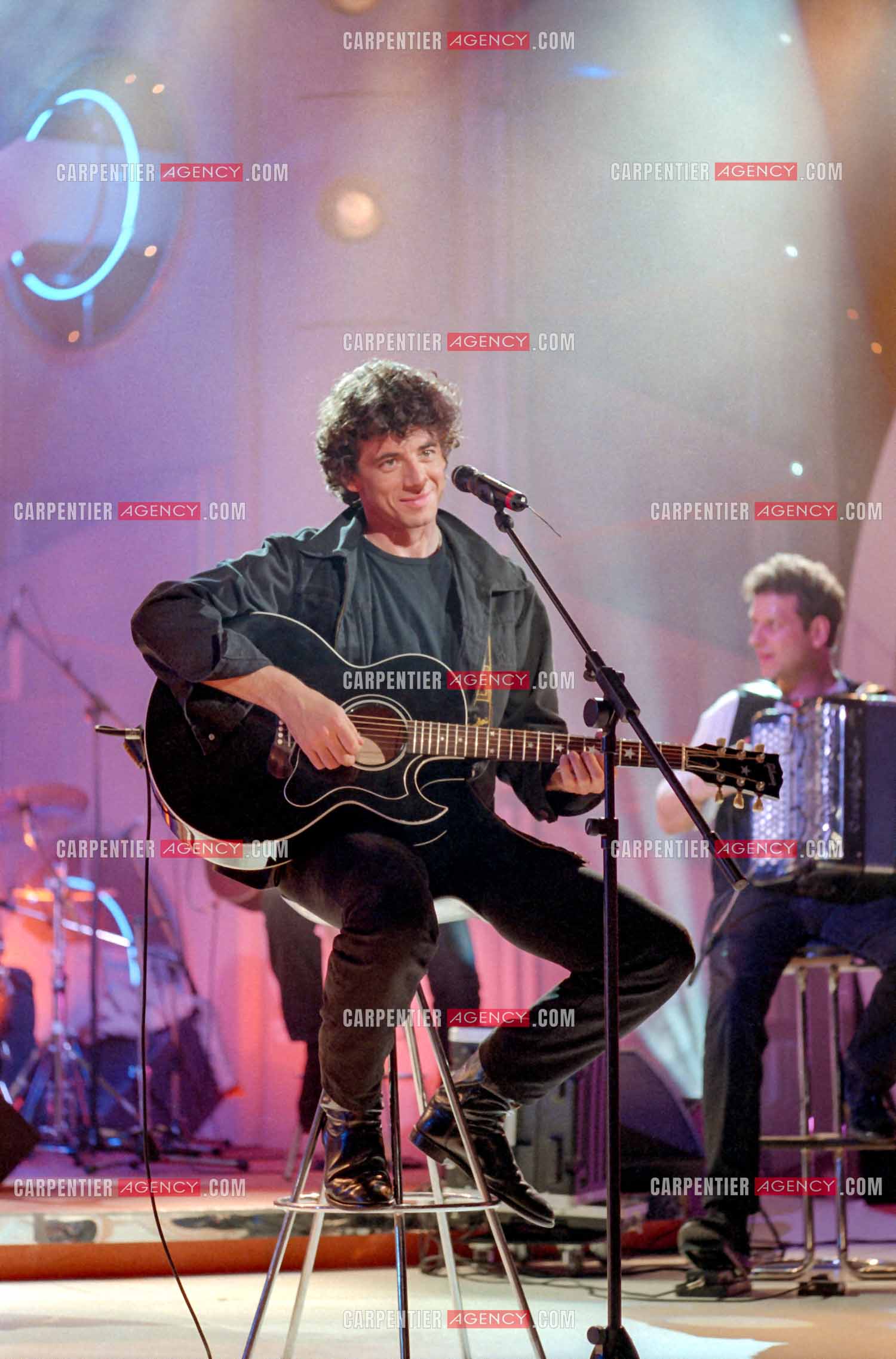 Enregistrement de l'émission “ Si on chantait “ et diffusée  sur TF1. Invité de l'émission, le chanteur Patrick Bruel. ( Exclusif )