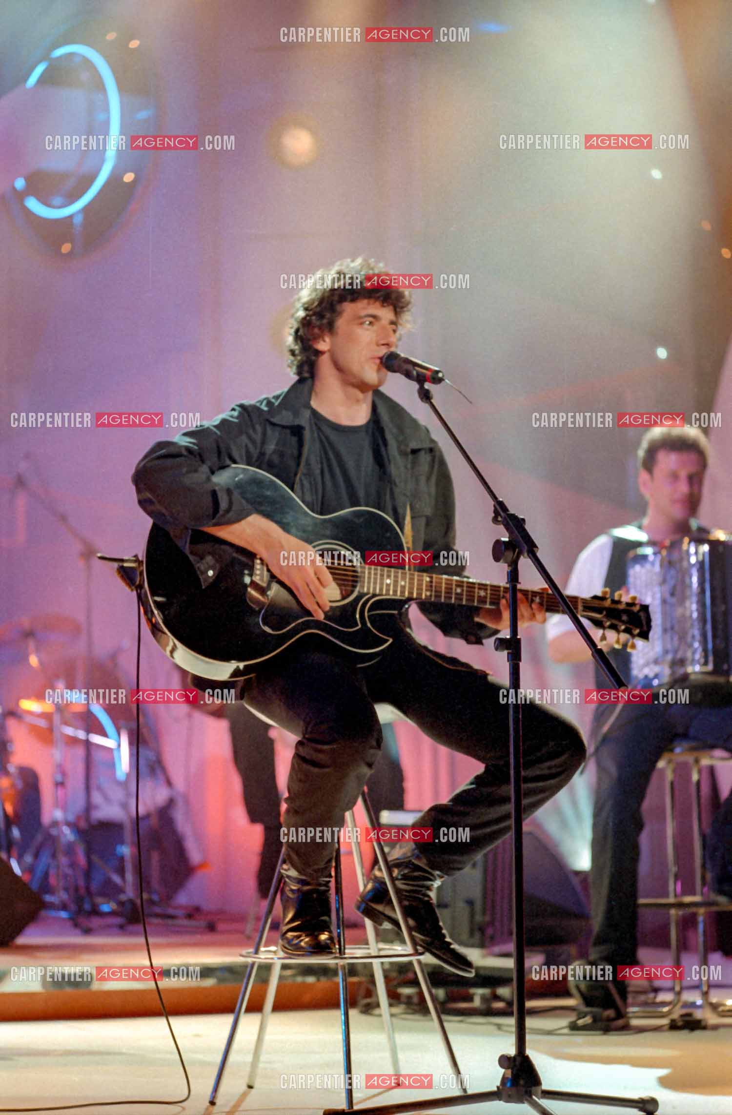 Enregistrement de l'émission “ Si on chantait “ et diffusée  sur TF1. Invité de l'émission, le chanteur Patrick Bruel. ( Exclusif )