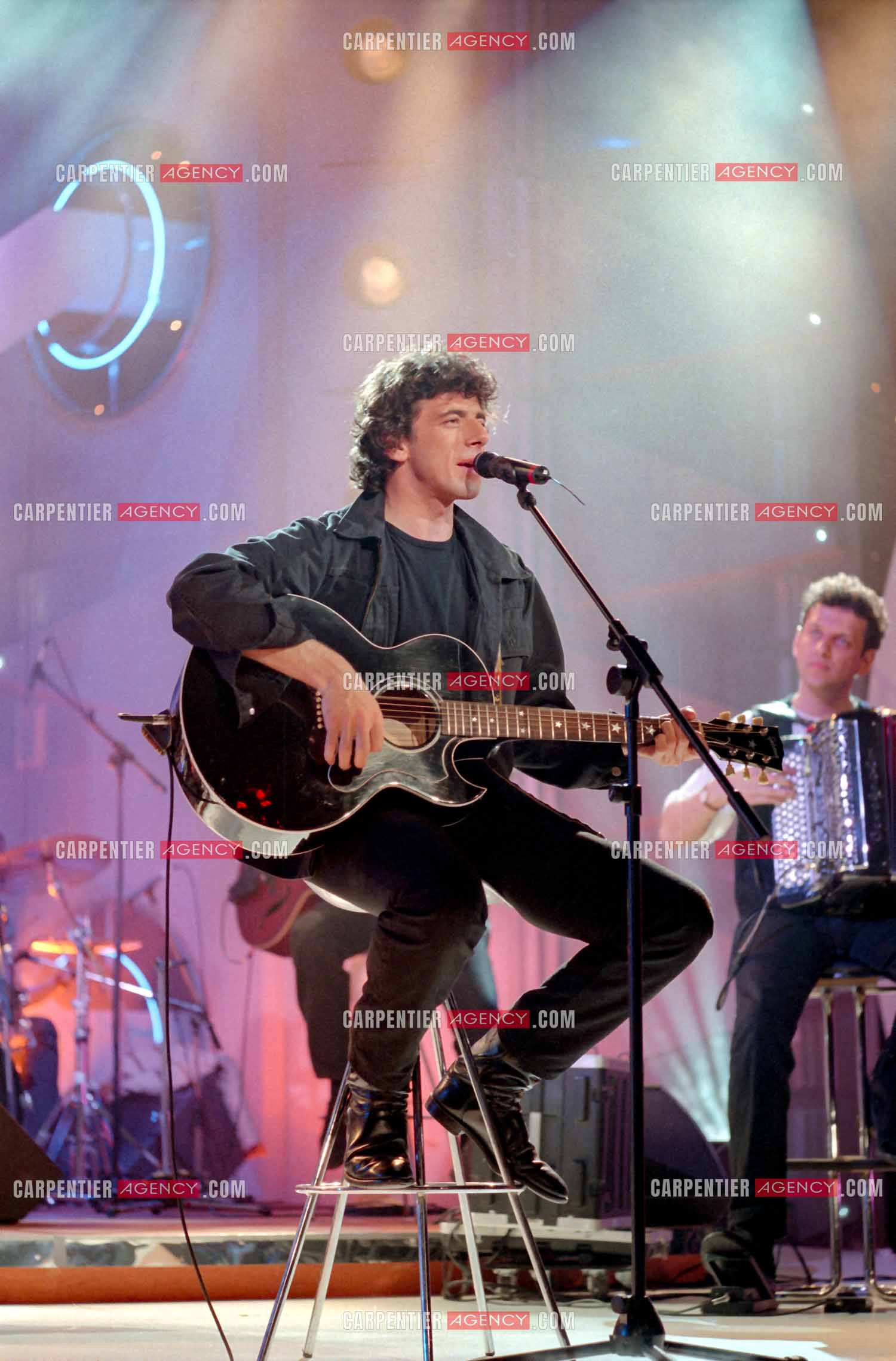 Enregistrement de l'émission “ Si on chantait “ et diffusée  sur TF1. Invité de l'émission, le chanteur Patrick Bruel. ( Exclusif )