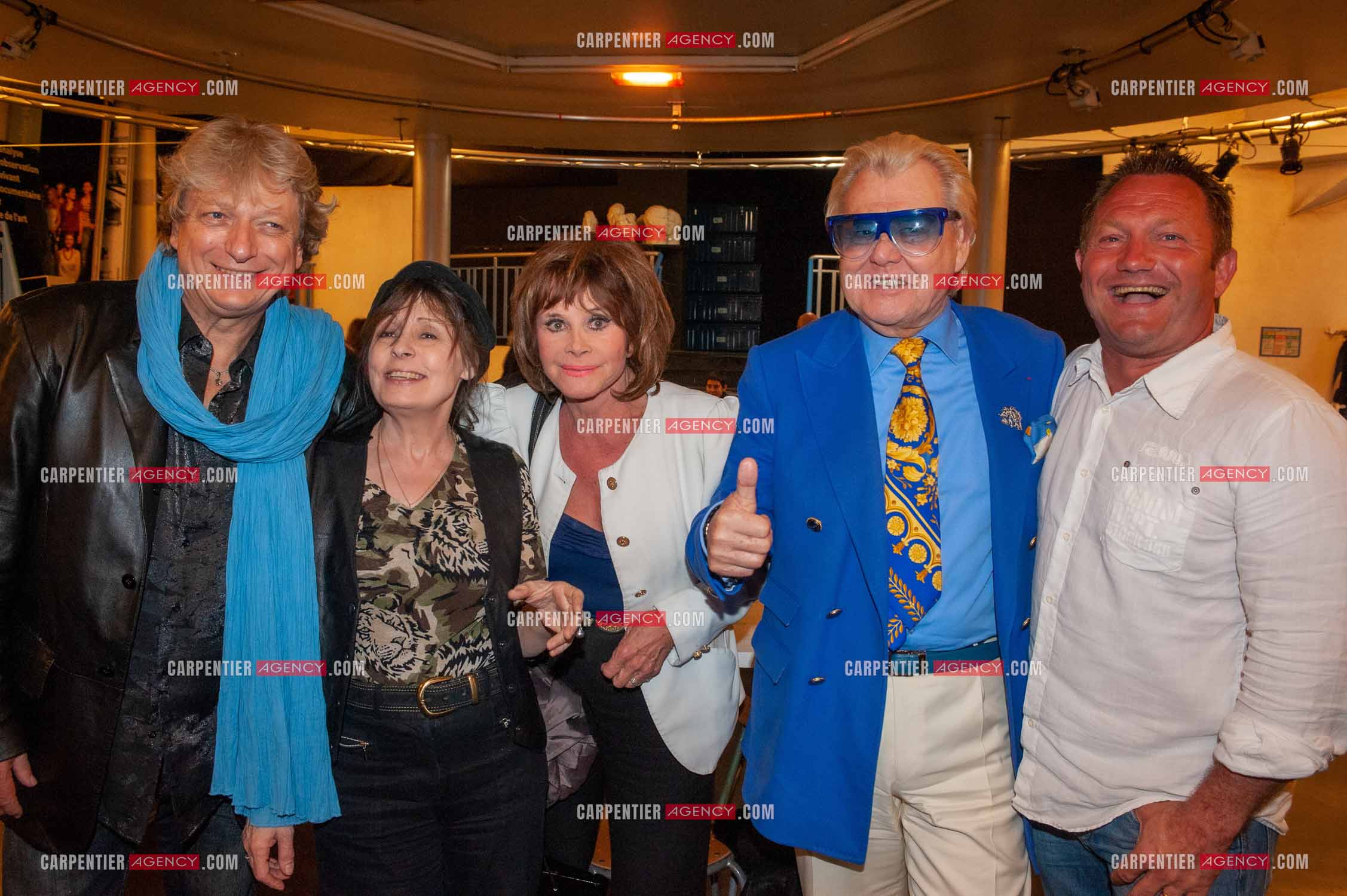 Le chanteur Alain Turban en concert à l'European. Dans les loges, Alain Turban, Georgette Lemaire, Amarande et Michou.   ( Exclusif )