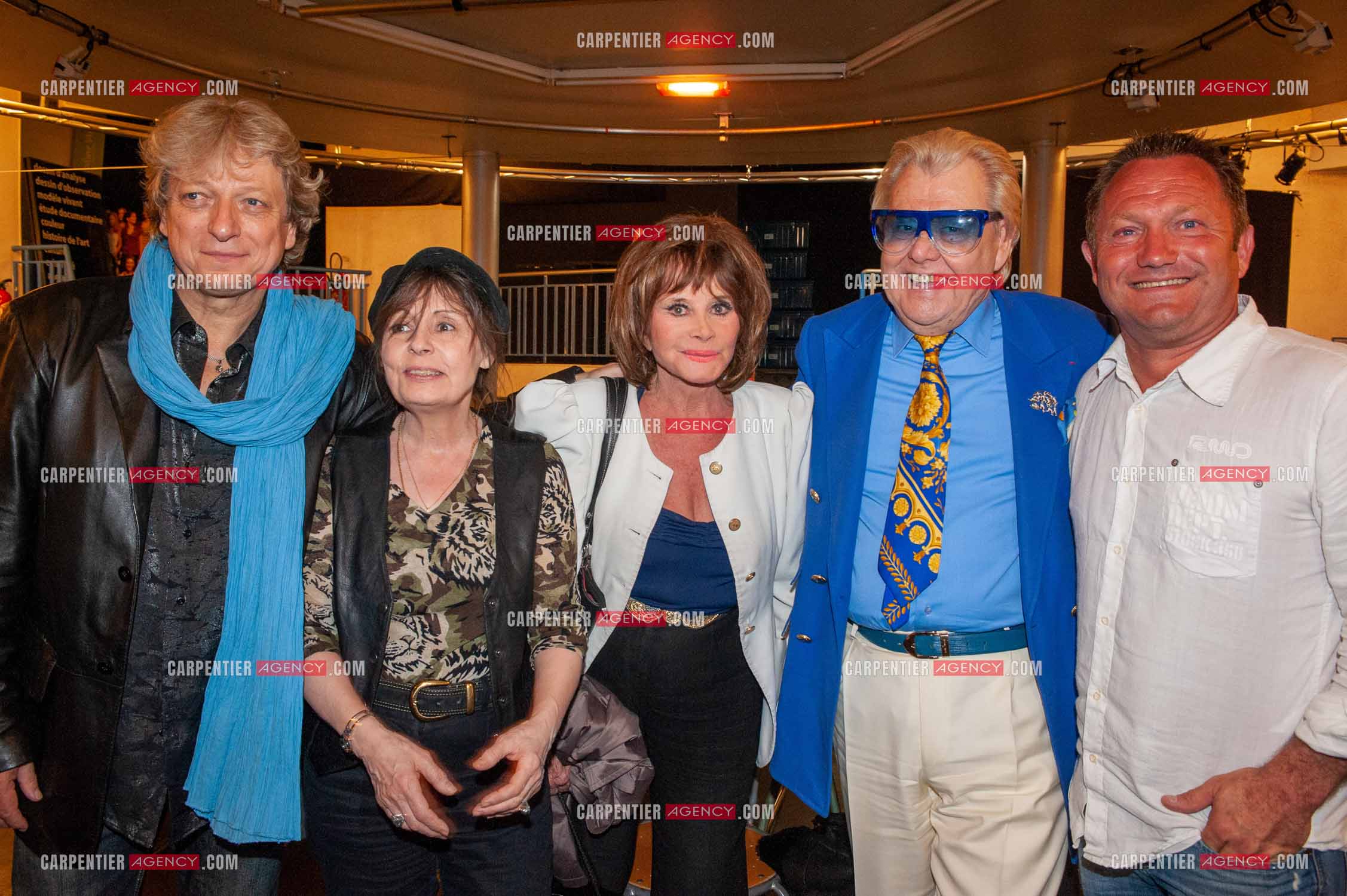 Le chanteur Alain Turban en concert à l'European. Dans les loges, Alain Turban, Georgette Lemaire, Amarande et Michou.   ( Exclusif )