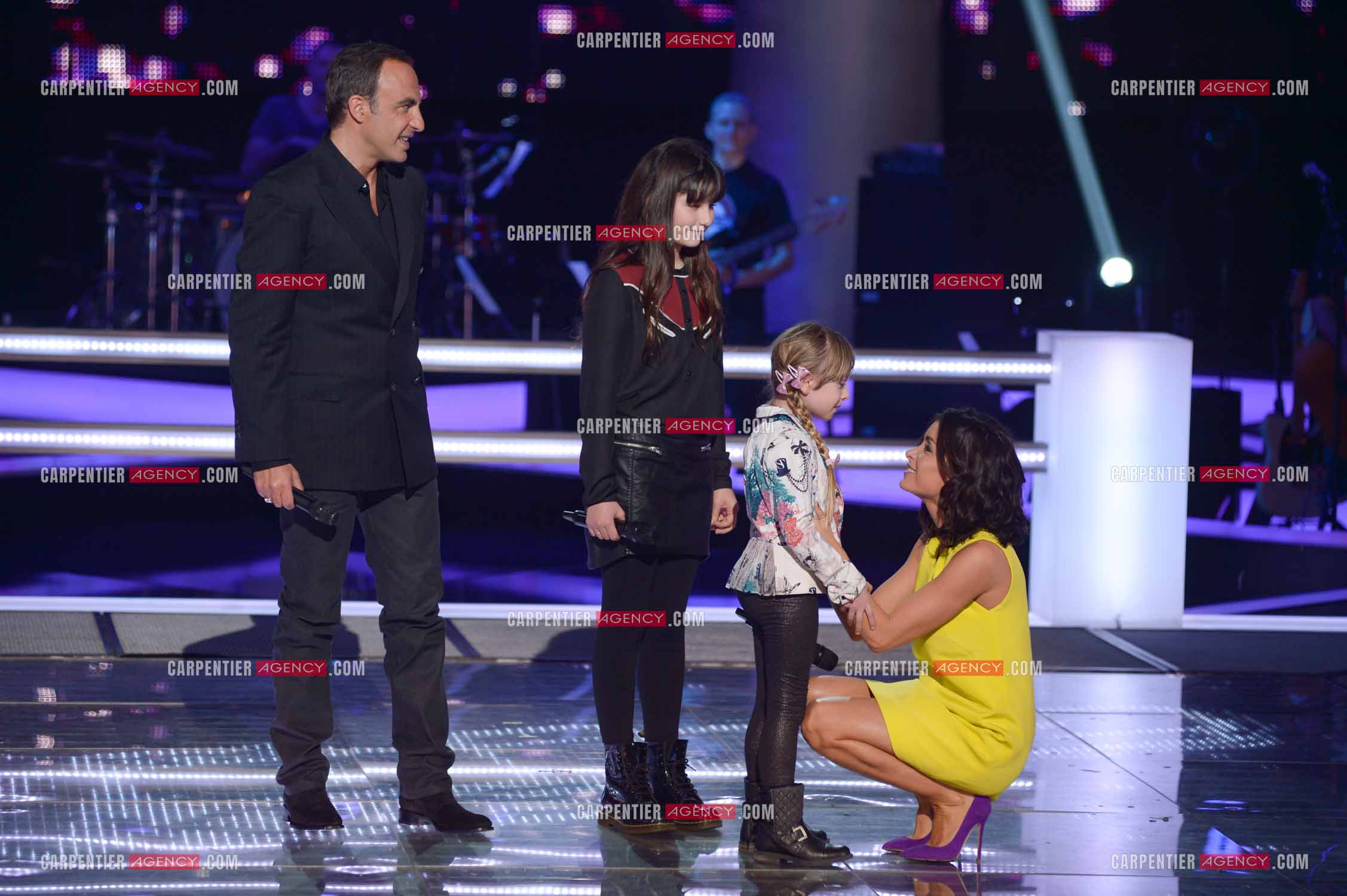 Enregistrement de la demie finale de The Voice Kids le 4 Janvier 2014. La chanteuse Jenifer Bartoli coach vocal de l'émission The Voice Kid's et la petite Gloria De Blasi.  ( Exclusif )