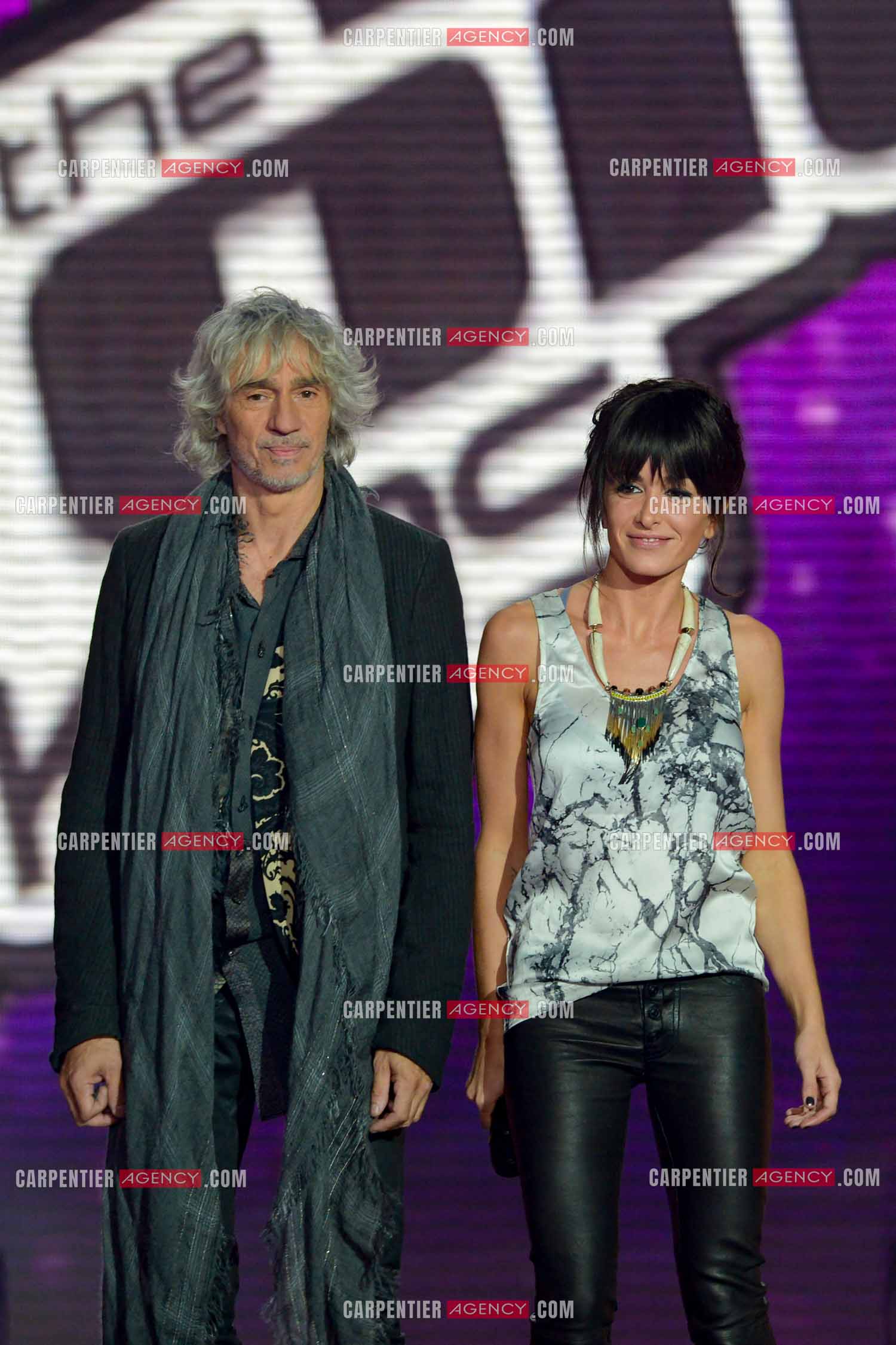 Les deux coachs de l'émission The Voice Kid's Louis Bertignac et Jenifer Bartoli.  ( Exclusif )