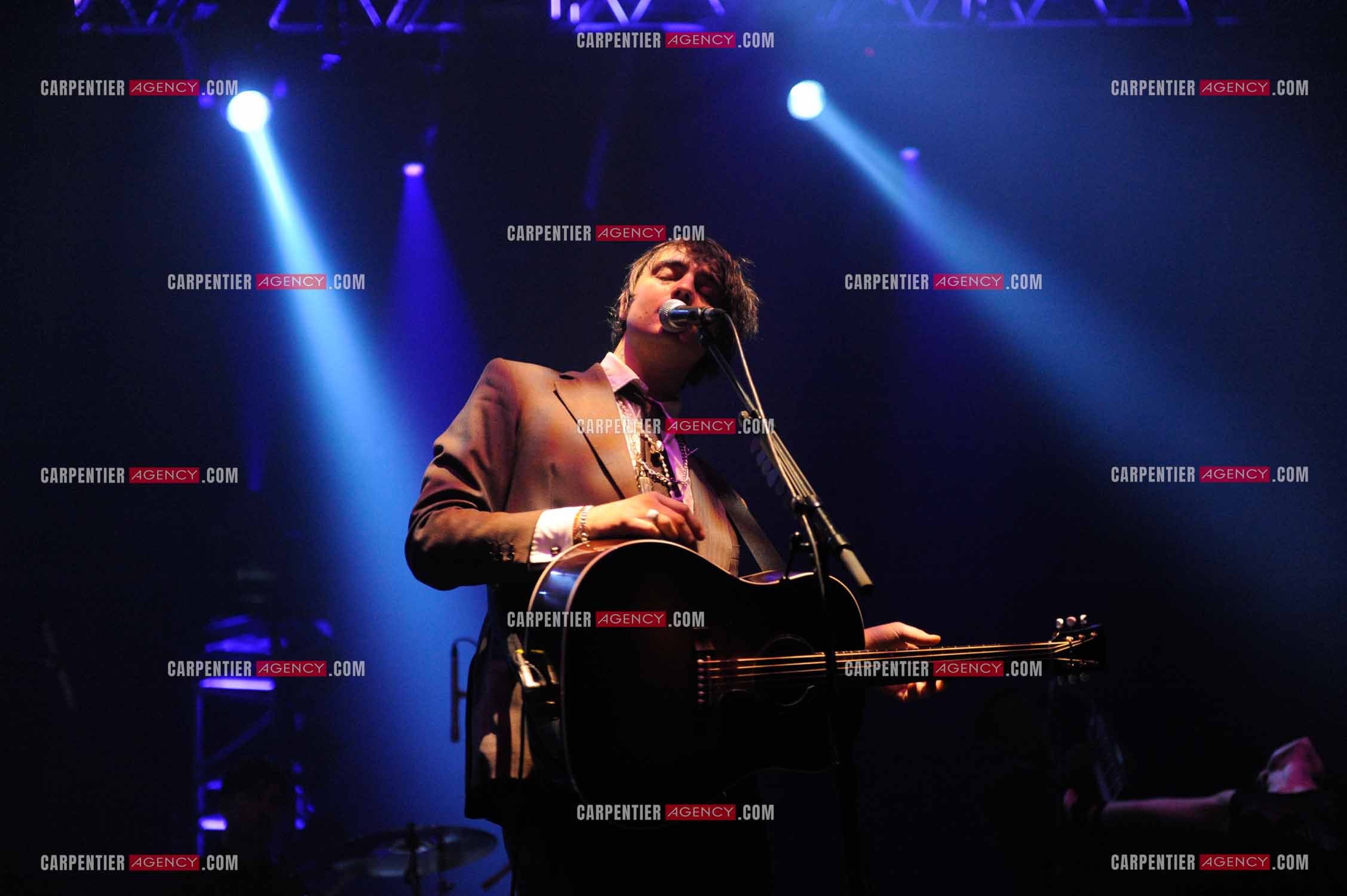 Le chanteur britannique Pete Doherty en concert au Zénith de Paris.