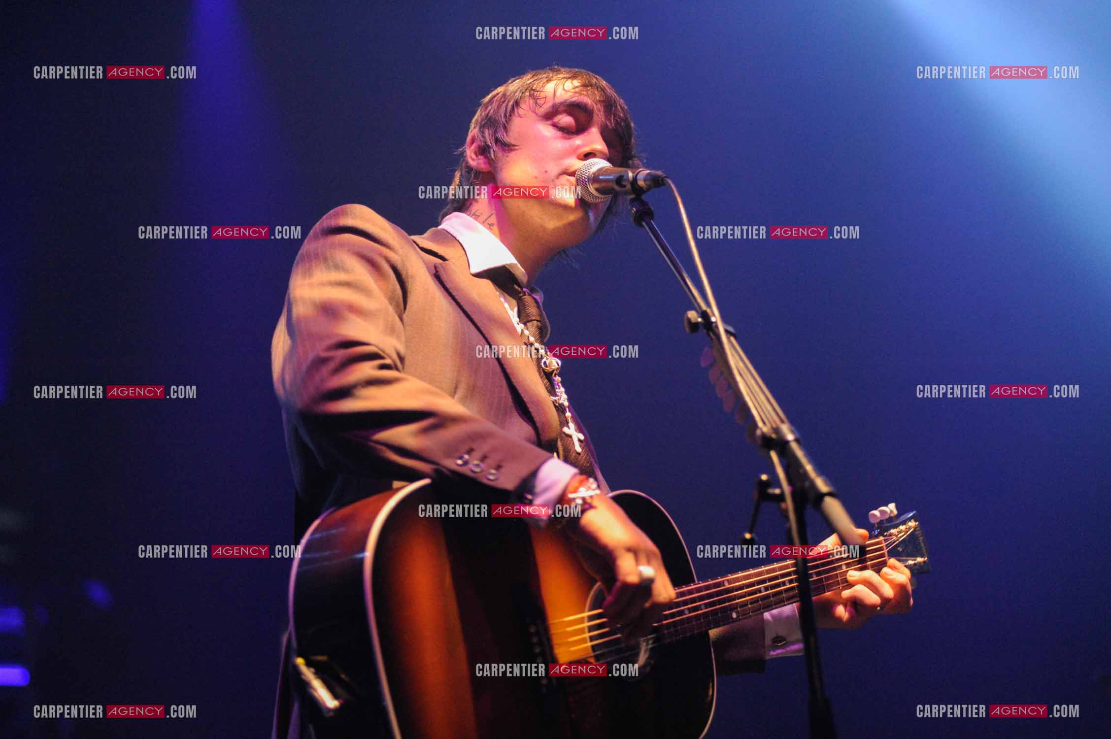 Le chanteur britannique Pete Doherty en concert au Zénith de Paris.