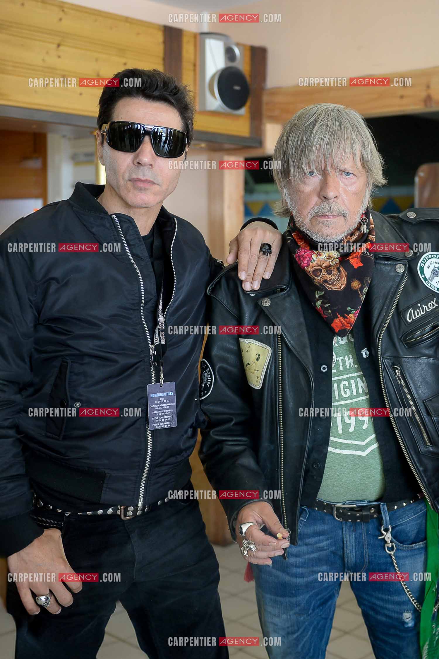Le chanteur Renaud et son ami Jean-Luc Lahaye présent au festival Motordays à Gérardmer en 2016. (Exclusif )