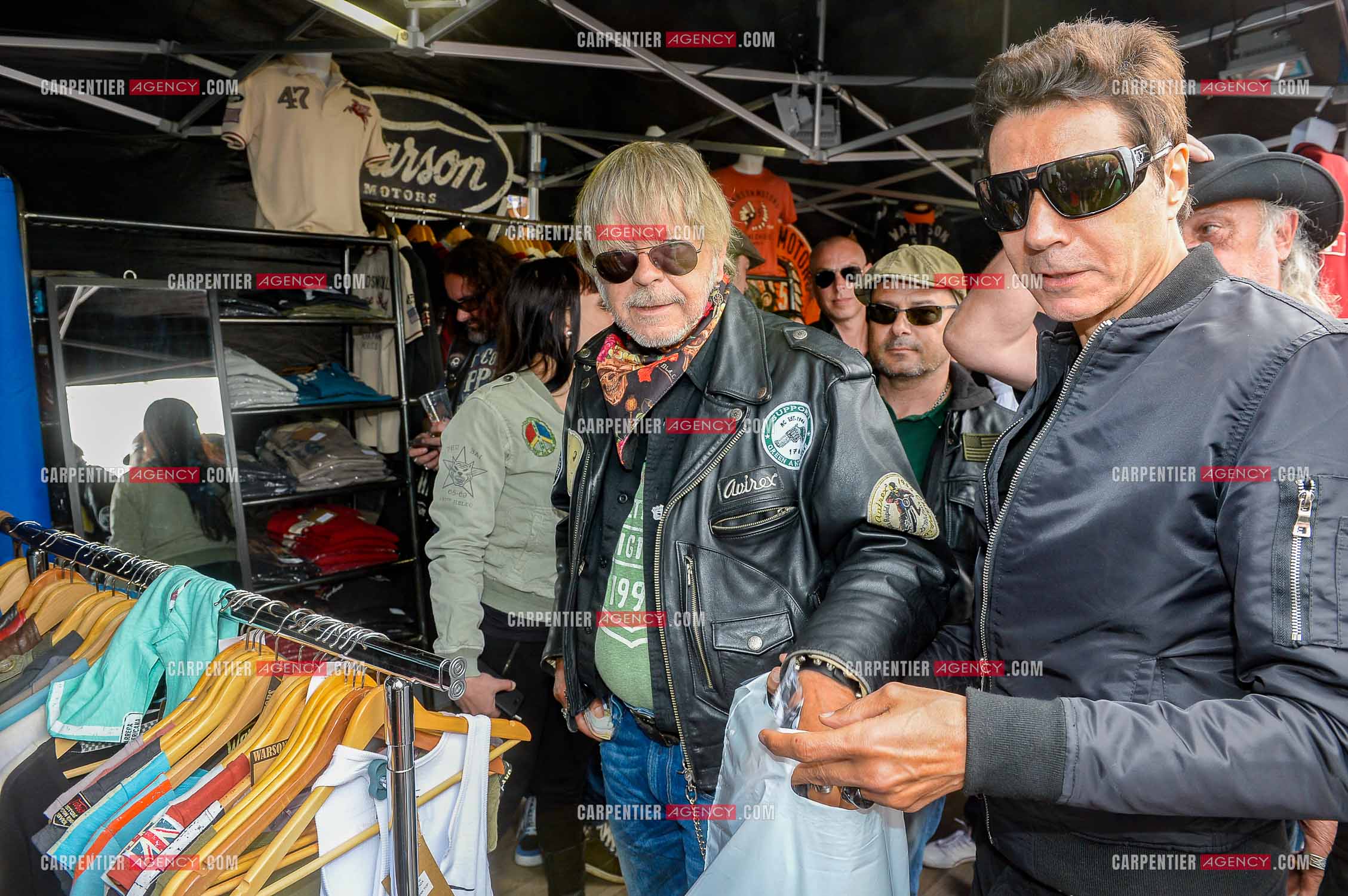 Le chanteur Renaud et son ami Jean-Luc Lahaye présent au festival Motordays à Gérardmer en 2016. (Exclusif )