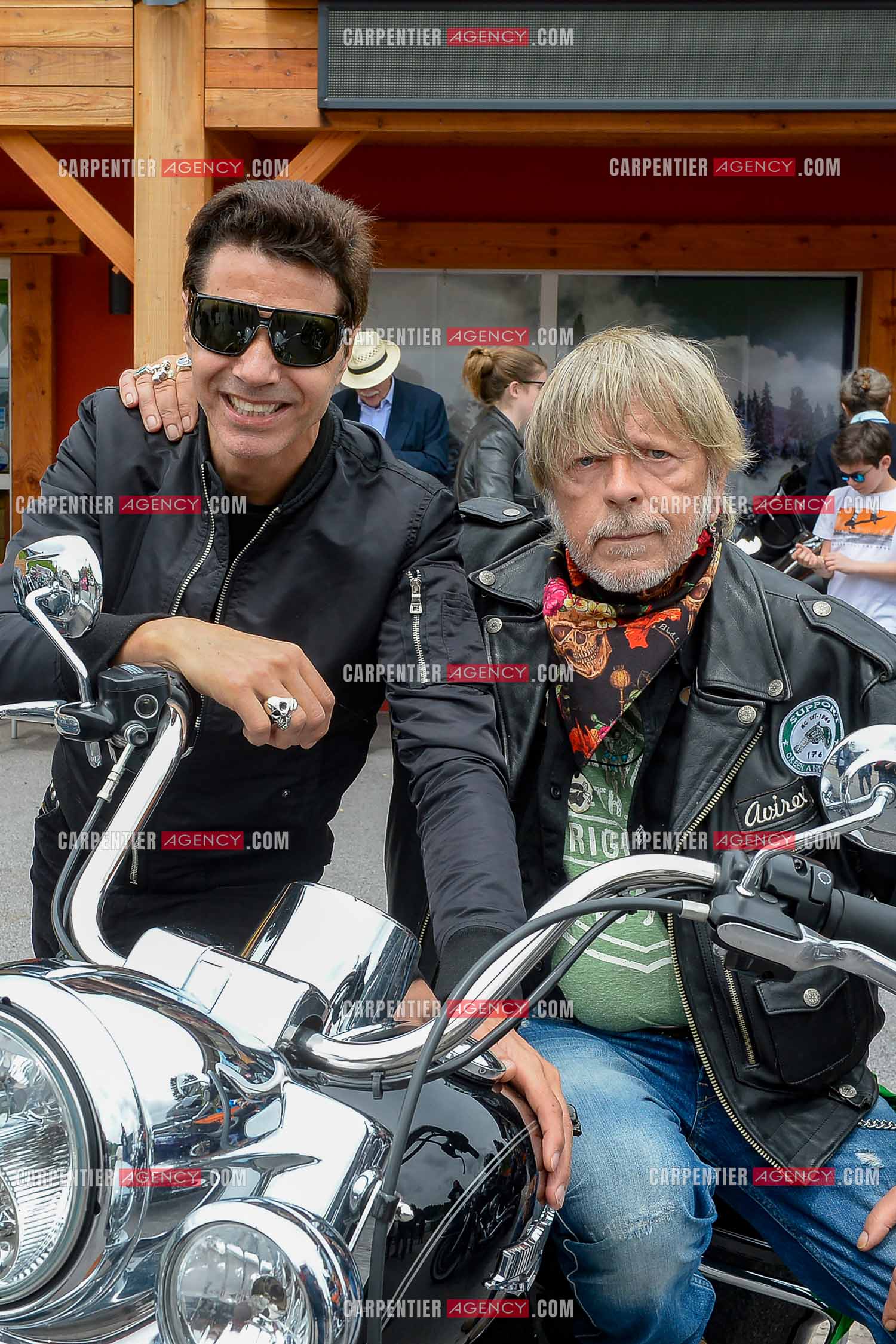 Le chanteur Renaud et son ami Jean-Luc Lahaye présent au festival Motordays à Gérardmer en 2016. (Exclusif )