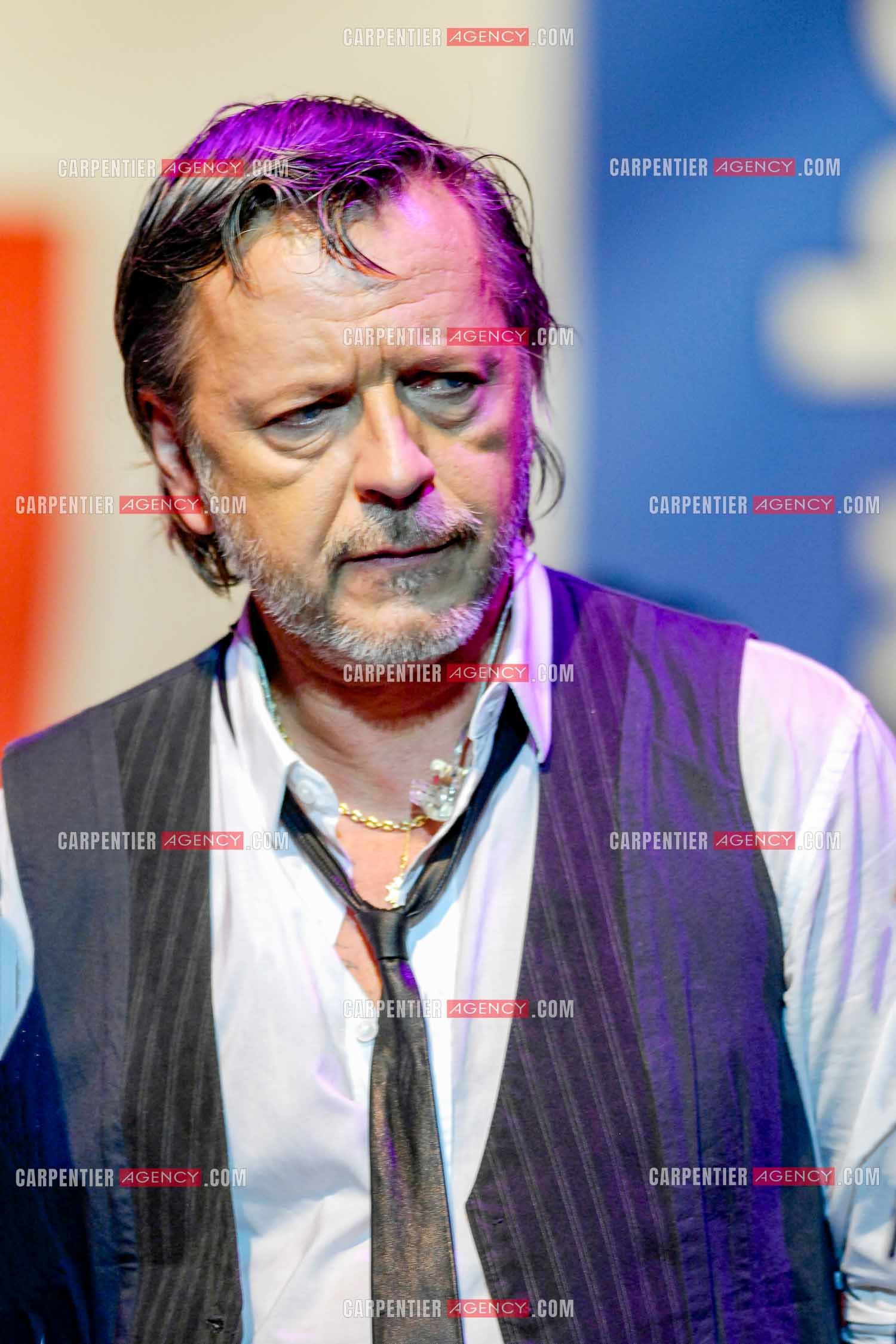 Le chanteur Renaud lors d'un concert de soutien au Zénith de Paris au profit de la libération d'Ingrid Betancourt.