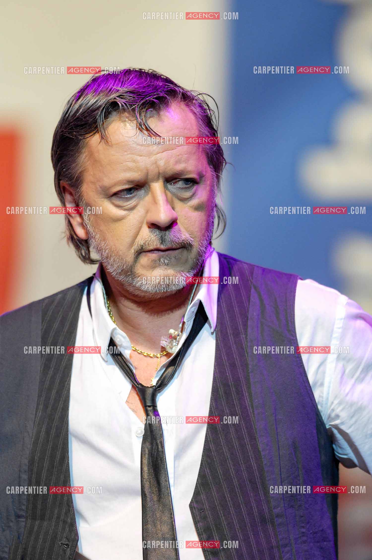 Le chanteur Renaud lors d'un concert de soutien au Zénith de Paris au profit de la libération d'Ingrid Betancourt.