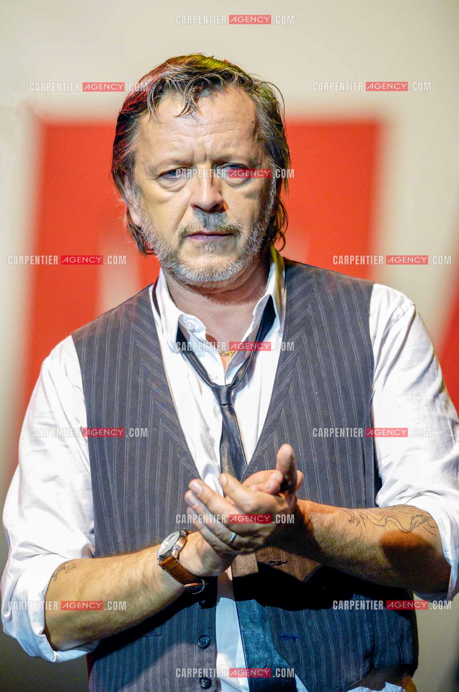 Le chanteur Renaud lors d'un concert de soutien au Zénith de Paris au profit de la libération d'Ingrid Betancourt.