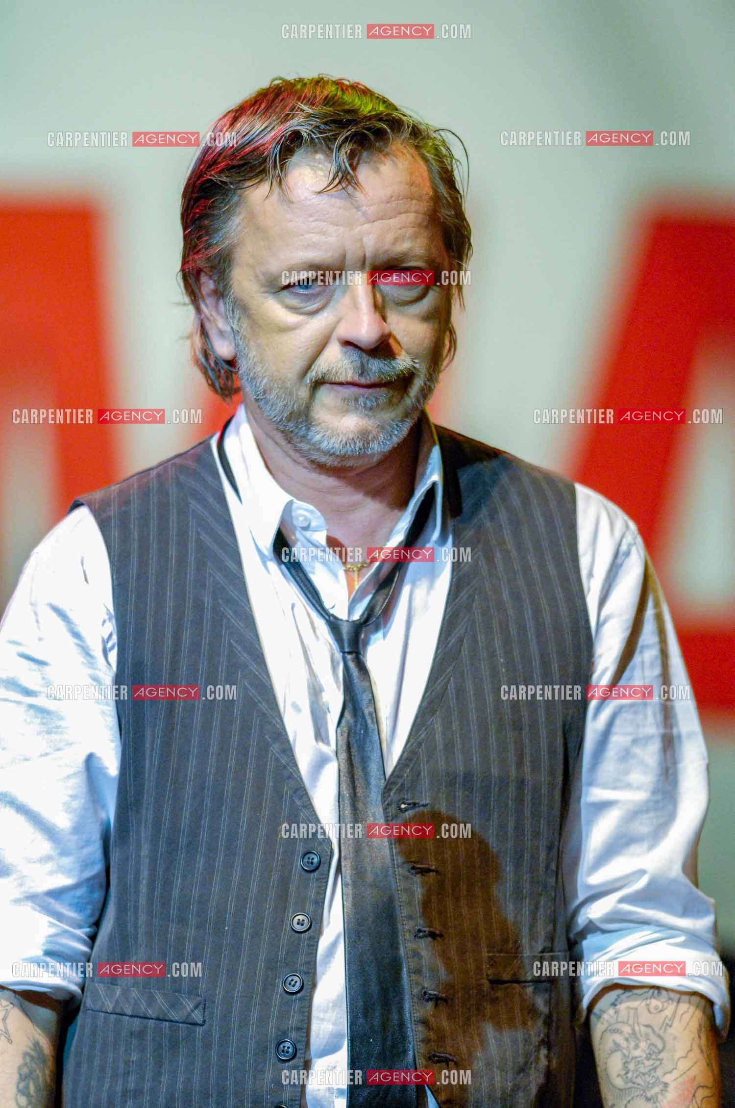 Le chanteur Renaud lors d'un concert de soutien au Zénith de Paris au profit de la libération d'Ingrid Betancourt.