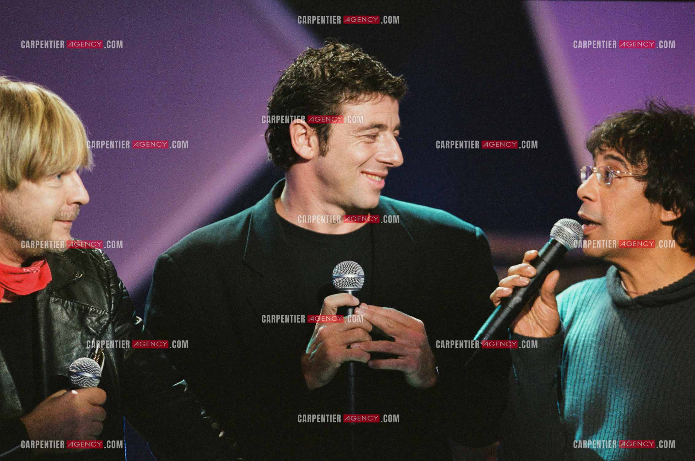 Le chanteur Renaud Séchan invité de l'émission spéciale “ELA“ assosiation parainée par le footbaleur Zinédine Zidane. Renaud, Patrick Bruel et Laurent Voulzy.  ( Exclusif )