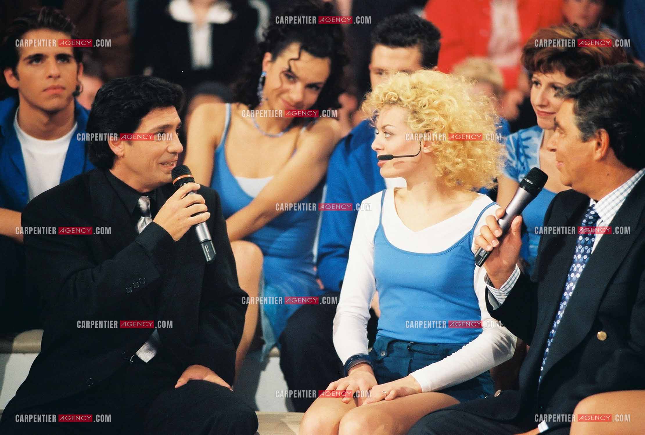 Le chanteur Frédéric François lors de l'enregistrement de l'émission “Les Années Tubes“ présentée par l'animateur Jean-Pierre Foucault.  ( Exclusif )