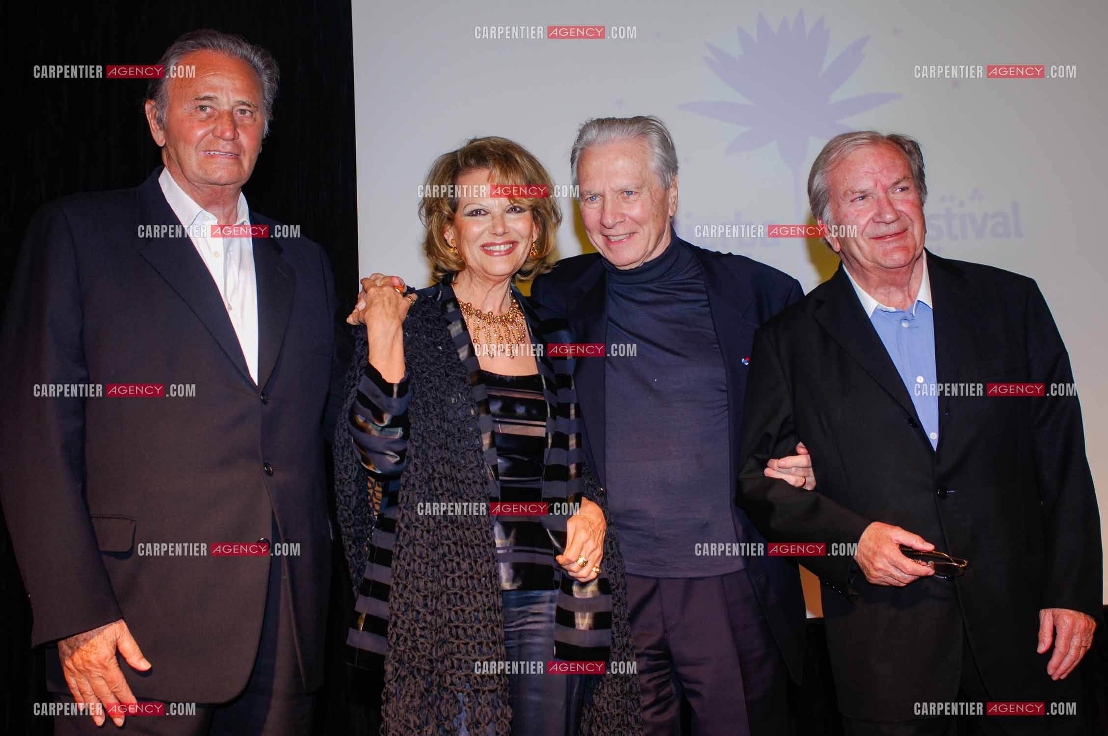 Festival du film à l'hôtel Yadis à Djerba en Tunisie du 28 au 30 Avril 2006. Roger Hanin, Claudia Cardinale, Maurice Jarre et Pierre Mondy.